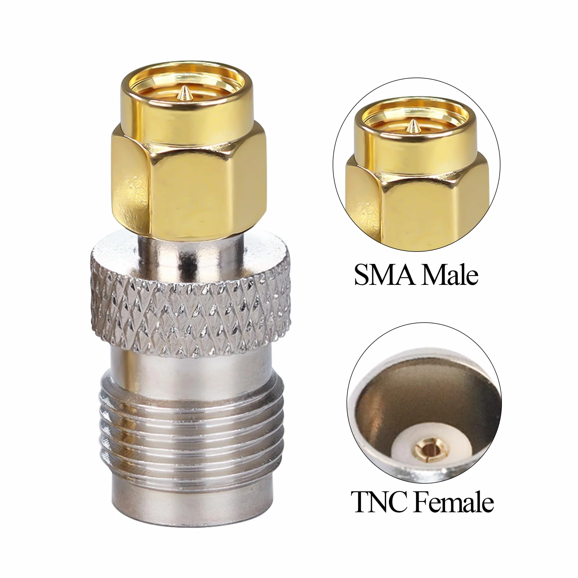 Adaptador SMA a TNC, Conector Coaxial SMA Macho a TNC Hembra 2 Piezas