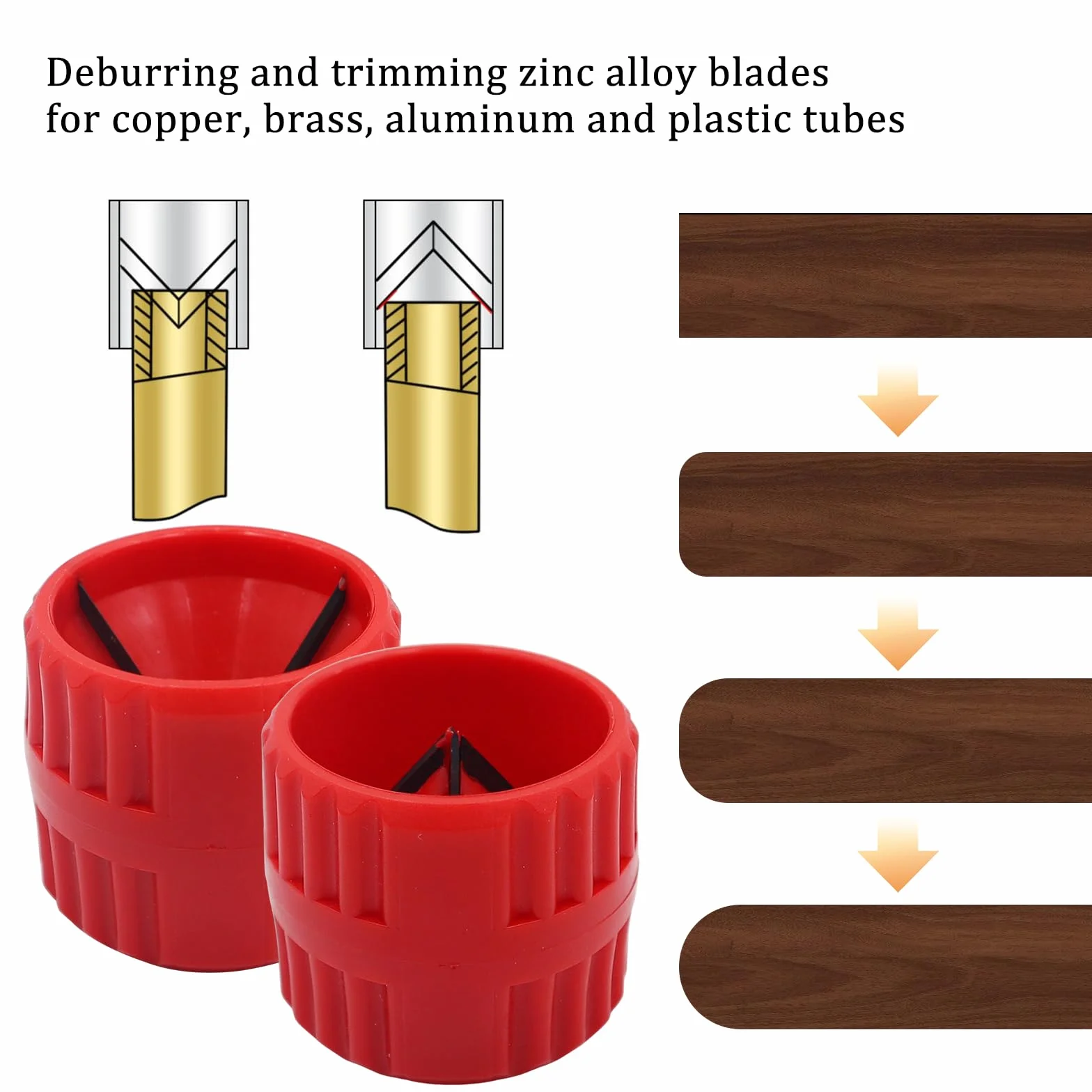 Tubos de Desbarbado Herramienta 2 Piezas 2 en 1 Universal Escariador Interior Externo Cobre 5-38mm