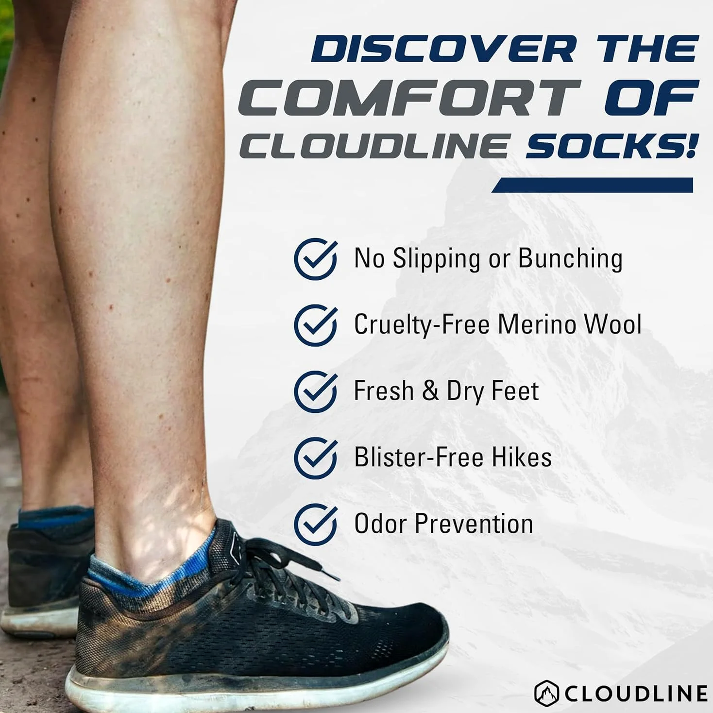 CloudLine - Calcetines de running ultraligeros para hombre y mujer (3 pares) para correr de lana merina, delgados, antiampollas, evacuación de la humedad, fabricados en EE. UU