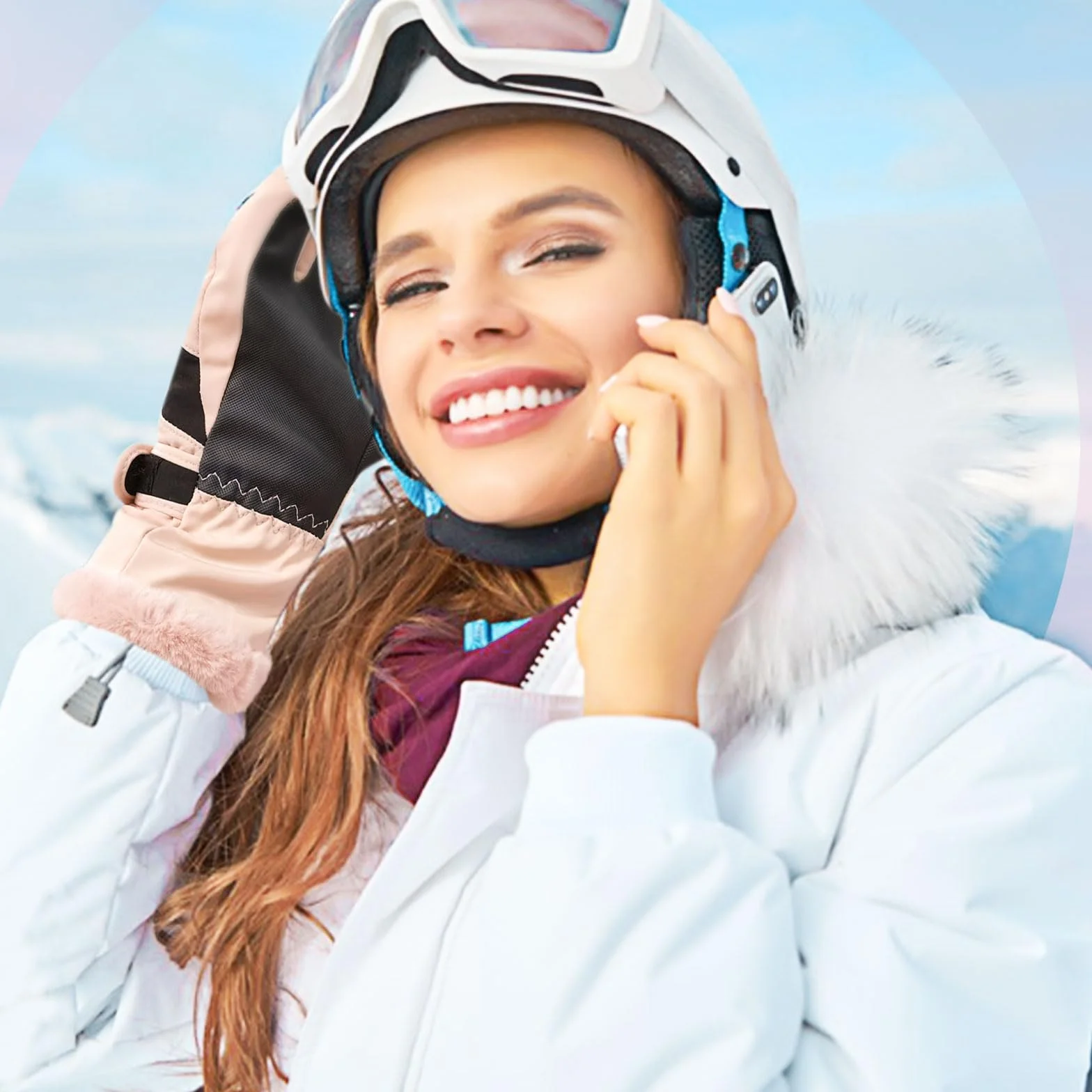 Andiker Guantes de esquí para mujer resistentes al viento y al agua térmicos de invierno