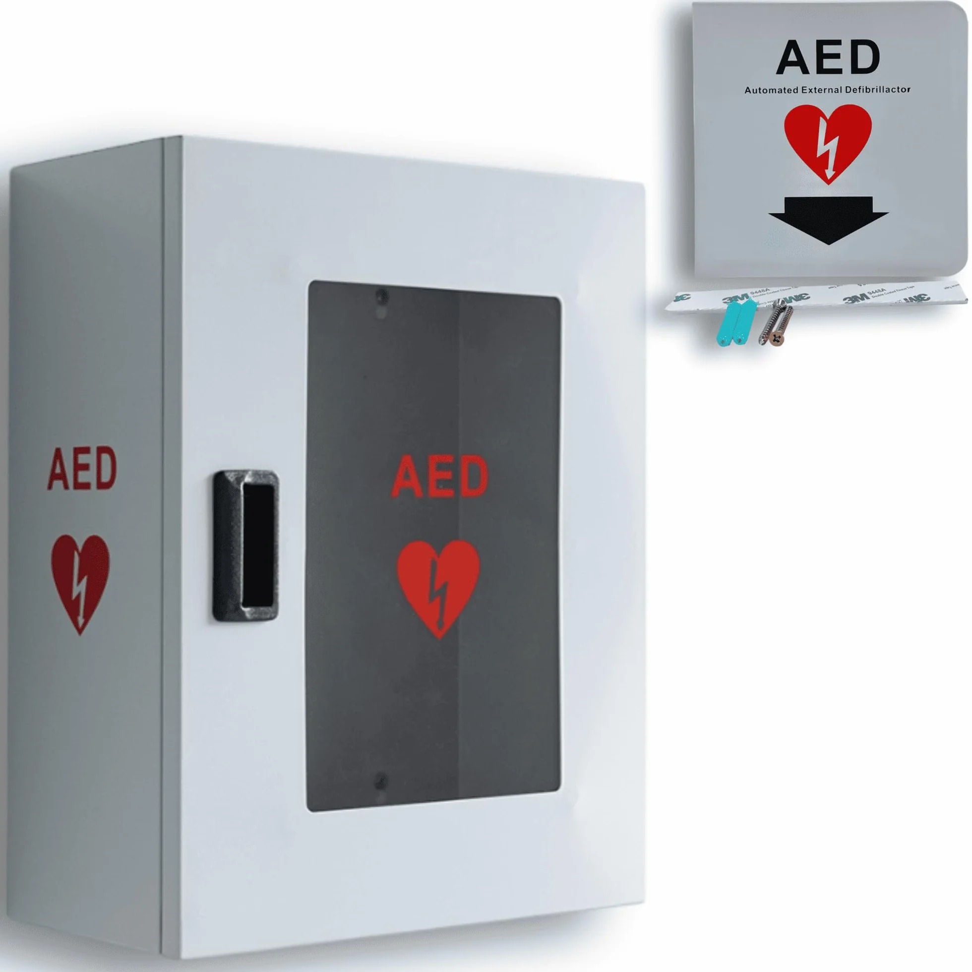 Gabinete Universal para Desfibrilador DEA sin Alarma – Caja de Pared para Uso Interior y Exterior – Armario Seguro Primeros Auxilios