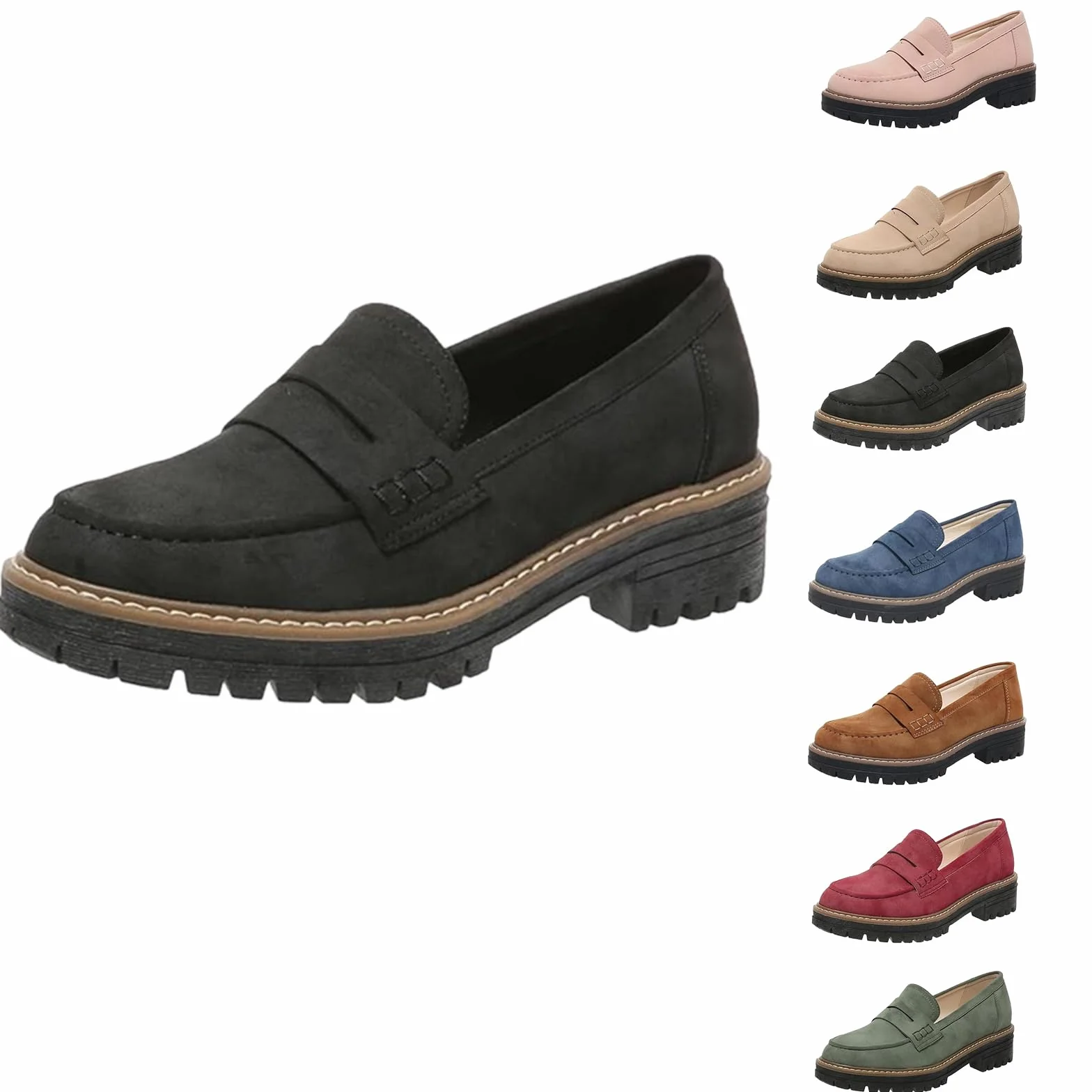 Mocasines con Plataforma, Mocasines Cómodos para Mujer, Mocasines con Plataforma para Mujer, Cómodos Y Sin Cordones, Moda Informal