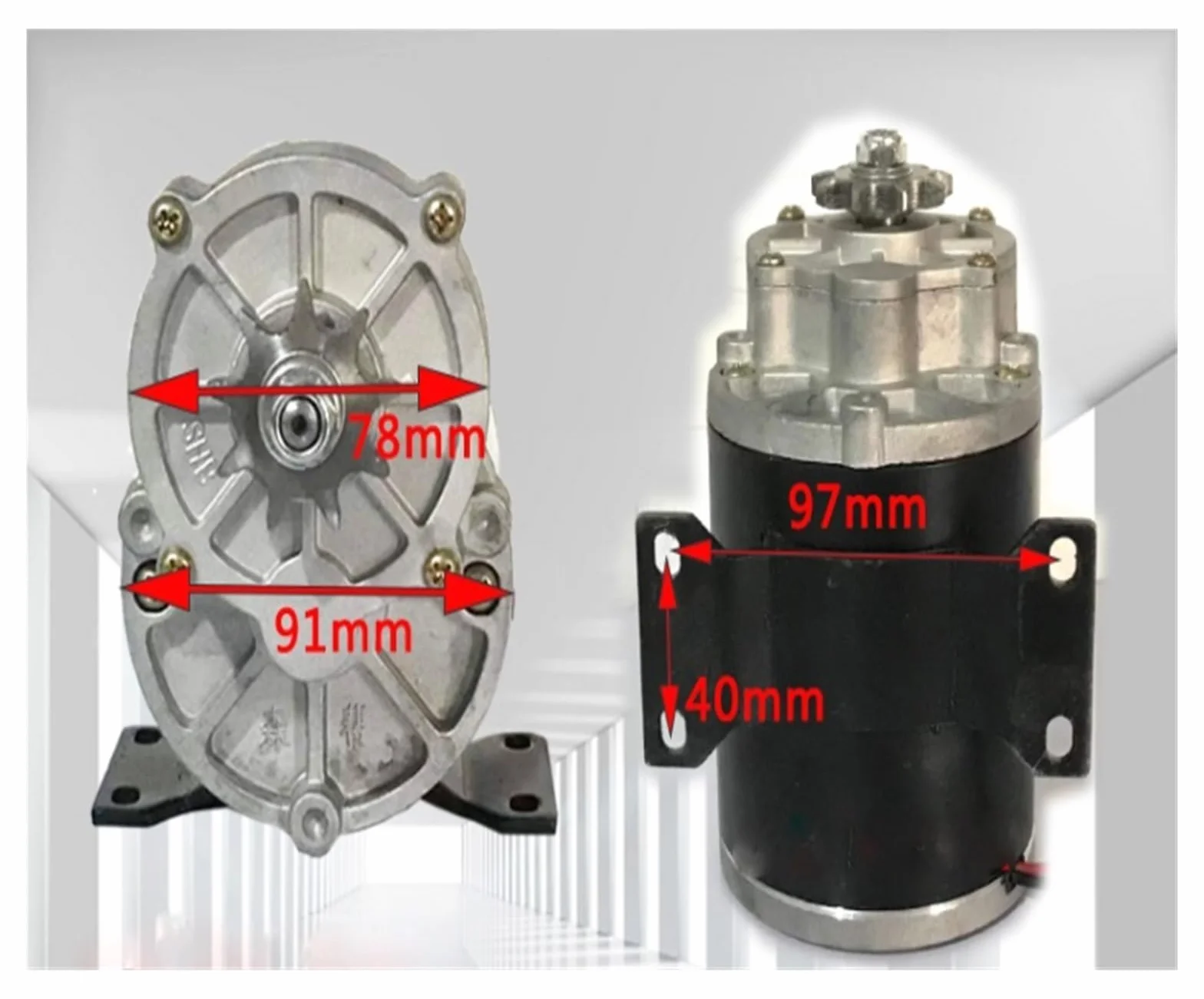 Motor de CC 12V 24V 500W 200 RPM 9 Dientes 14 Dientes
