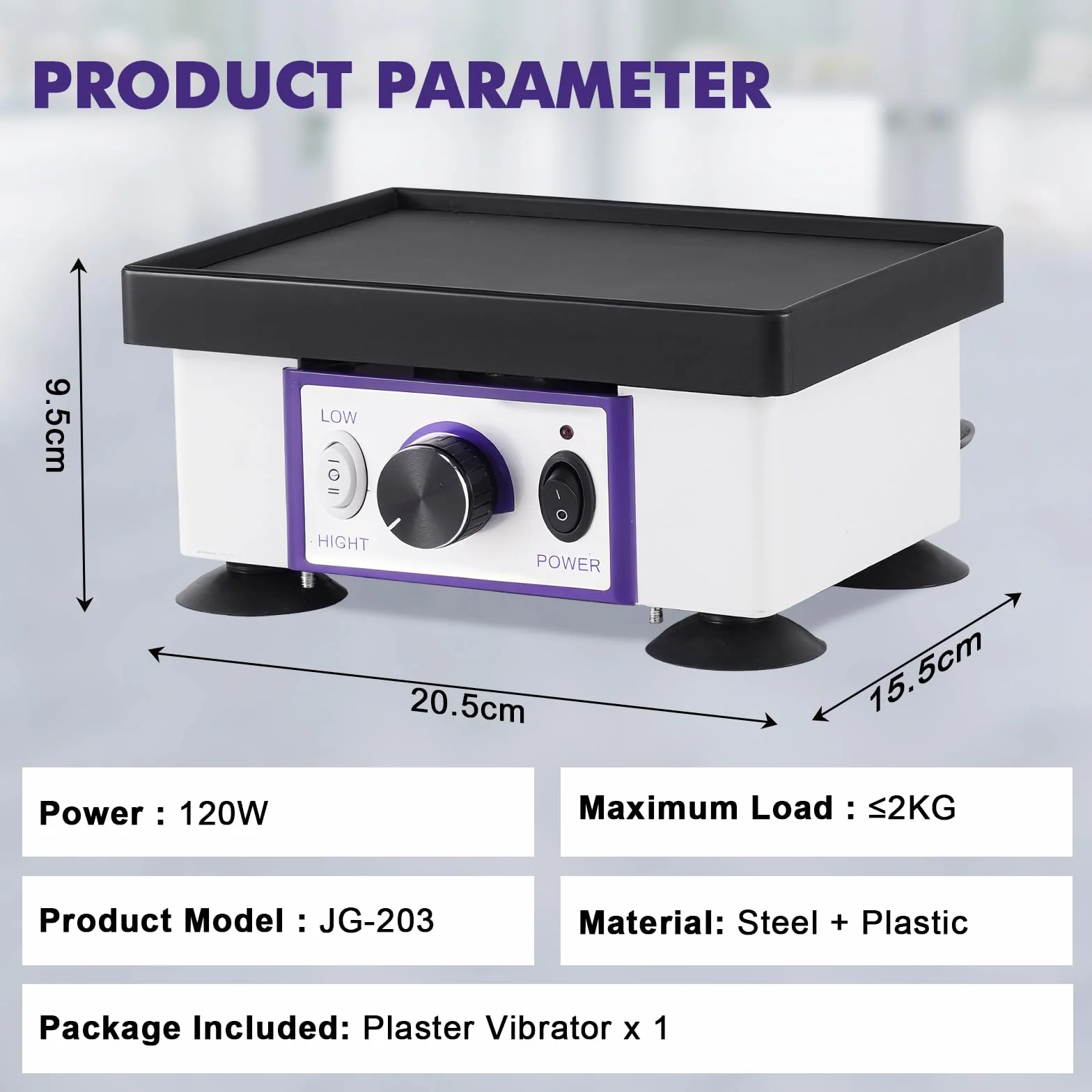 YUCHENGTECH Placa Vibratoria de Yeso 120W Eléctrica Velocidad Ajustable