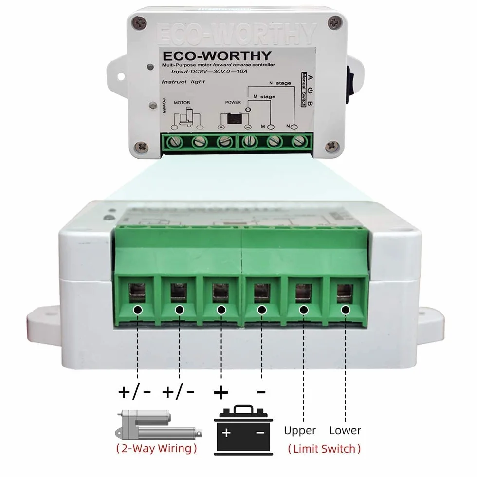 DCHOUSE Actuador lineal 12 V CC controlador motor inversión positiva Kit Control remoto