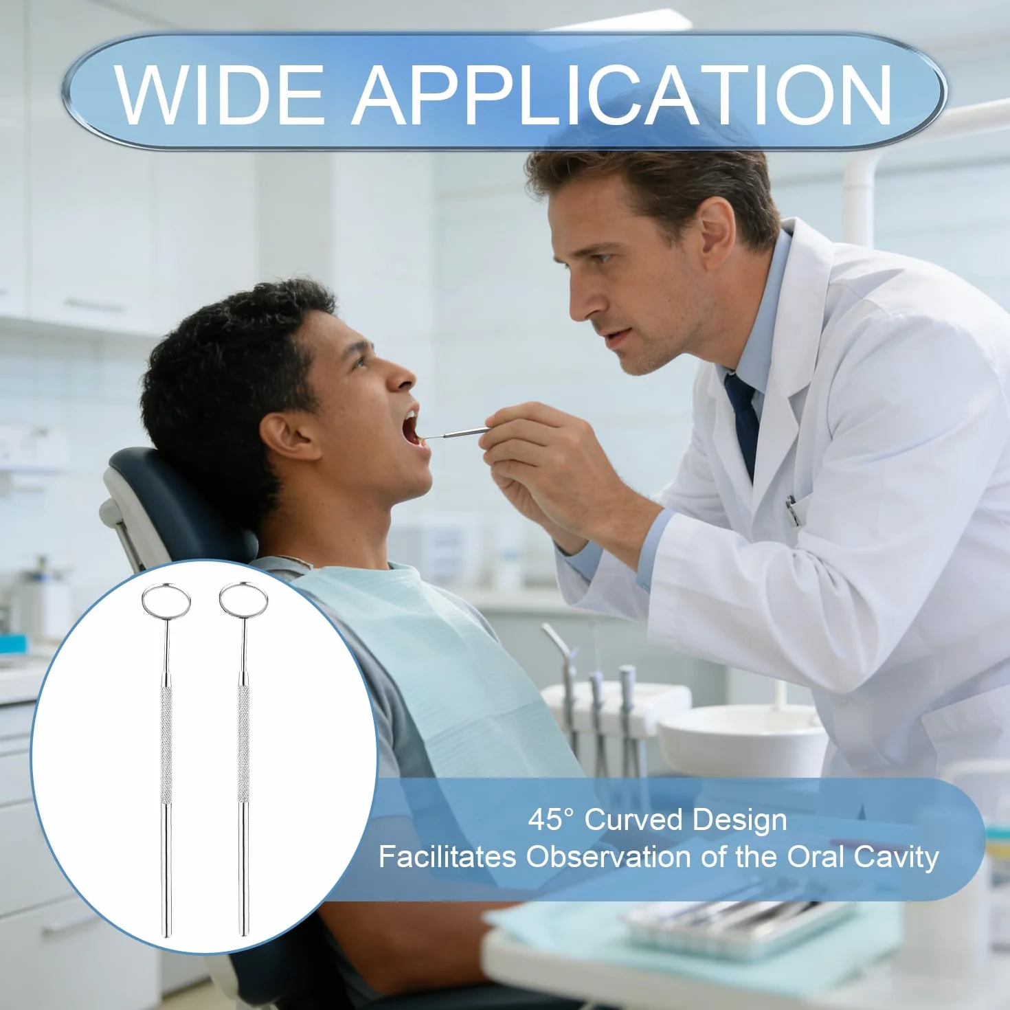 Espejos orales de acero inoxidable antiempañamiento para dientes, perros, dentistas y extensiones de pestañas