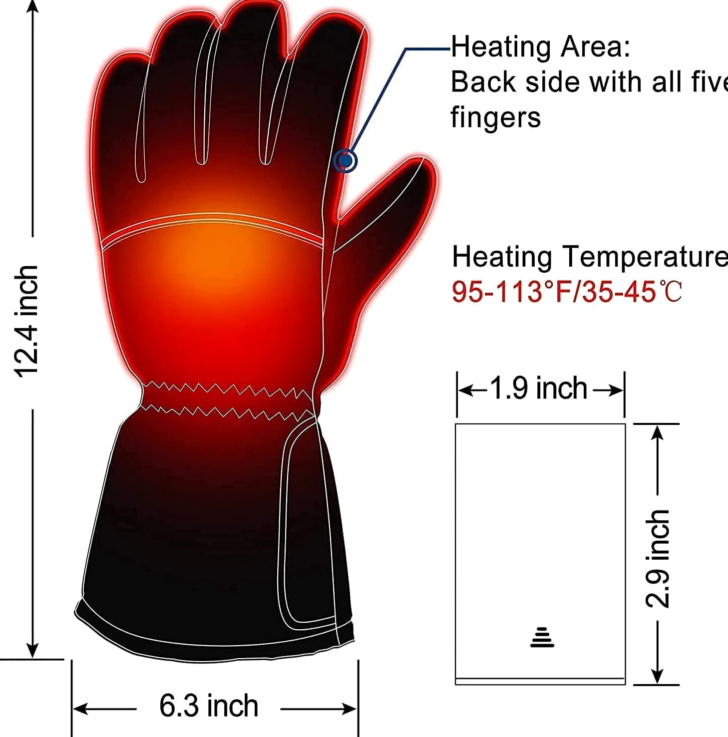 SBTXHJWCGLD Guantes térmicos eléctricos Guantes térmicos a batería, Pantalla táctil Impermeable con Aislamiento térmico para Deportes de Invierno al Aire Libre Escalada Senderismo Calentador d
