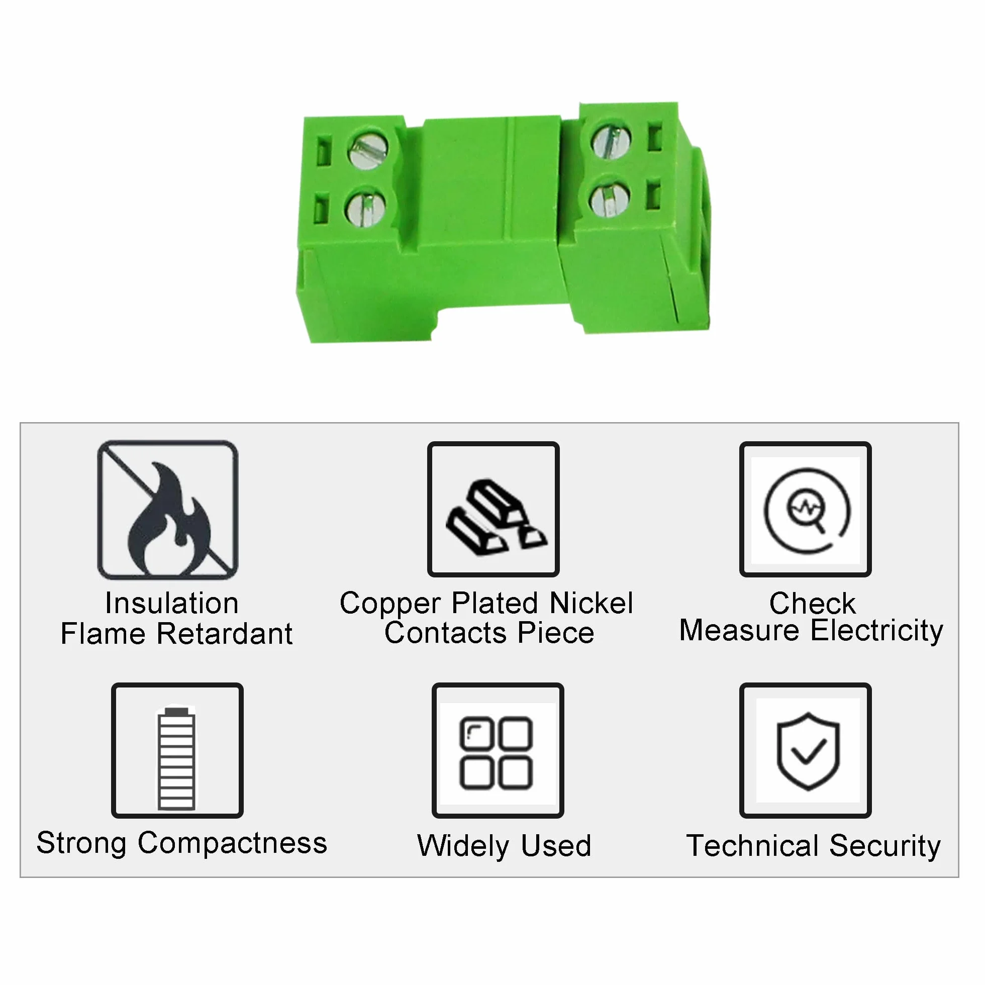 GINTOOYUN 5 conjuntos Phoenix conector 2 pines 300V 3.81mm bloque de terminales de circuito de puesta a tierra PCB tornillos