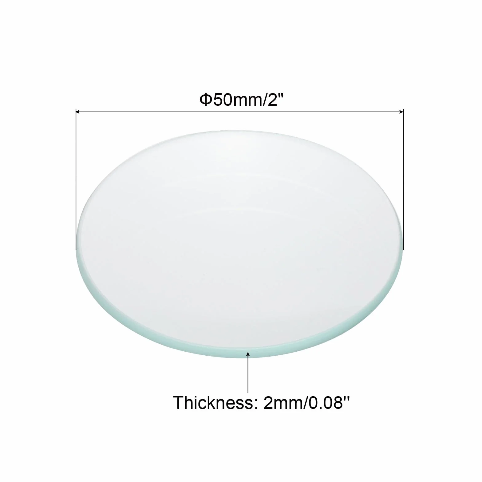 PATIKIL 50mm Vidrio de Reloj 4 Unidades Cubiertas Transparentes para Matraces Vasos de Precipitados