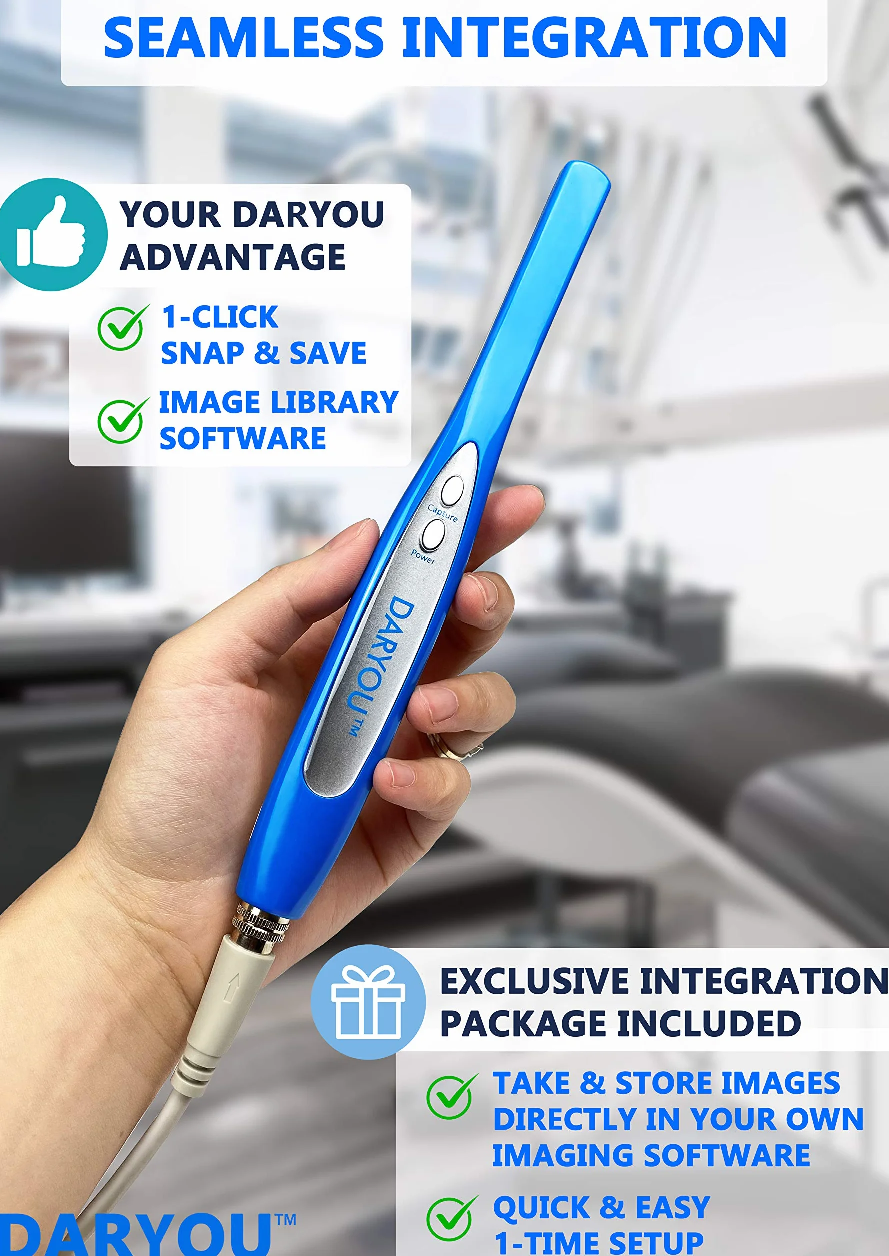 Cámara dental intraoral DY-50 compatible con Examine Pro Logosu DBSwin Vixwin Eaglesoft Dexis