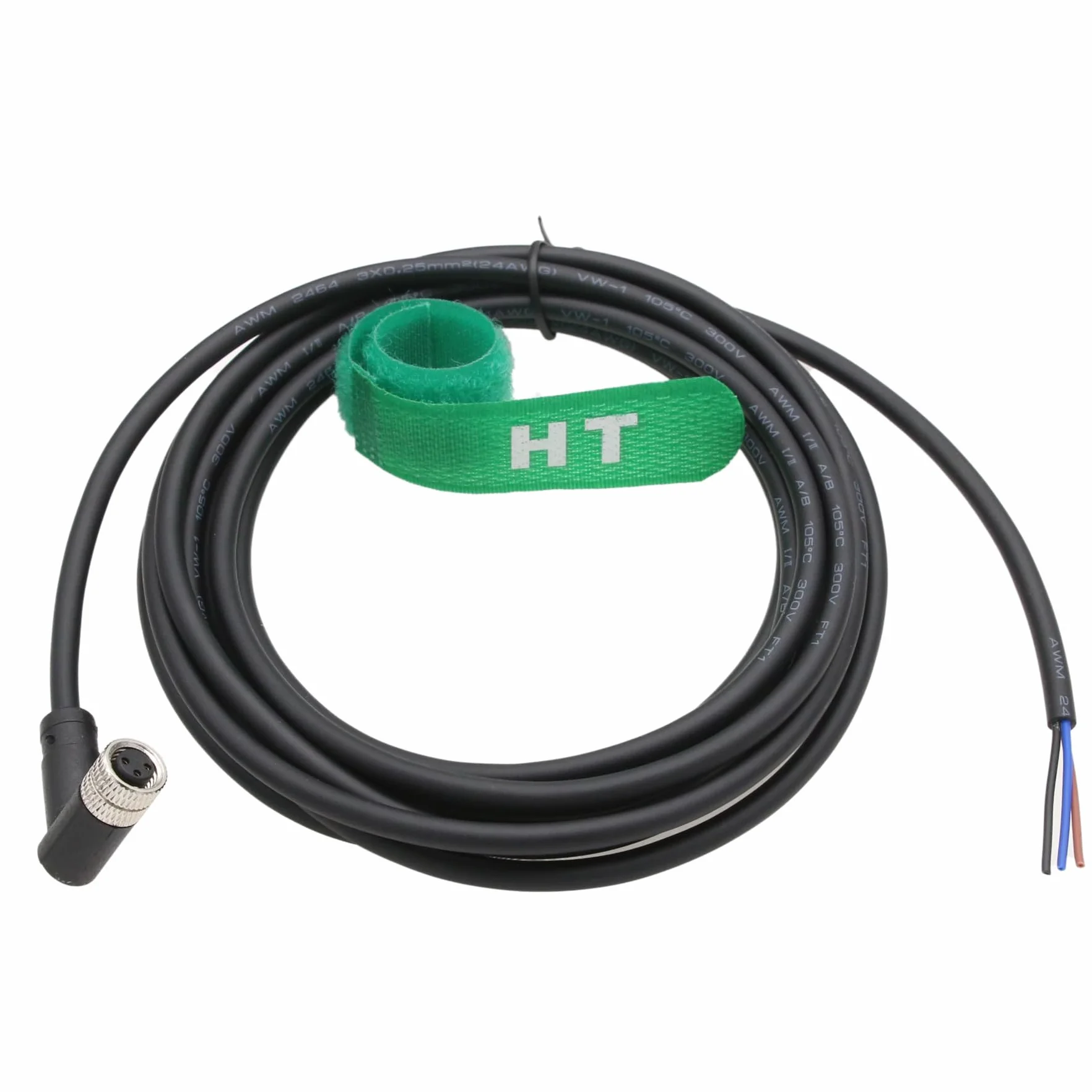HangTon Cable de alimentación M8 hembra 3 pines sensor actuador blindado PVC 3m para Banner Baumer Turck SICK Omron