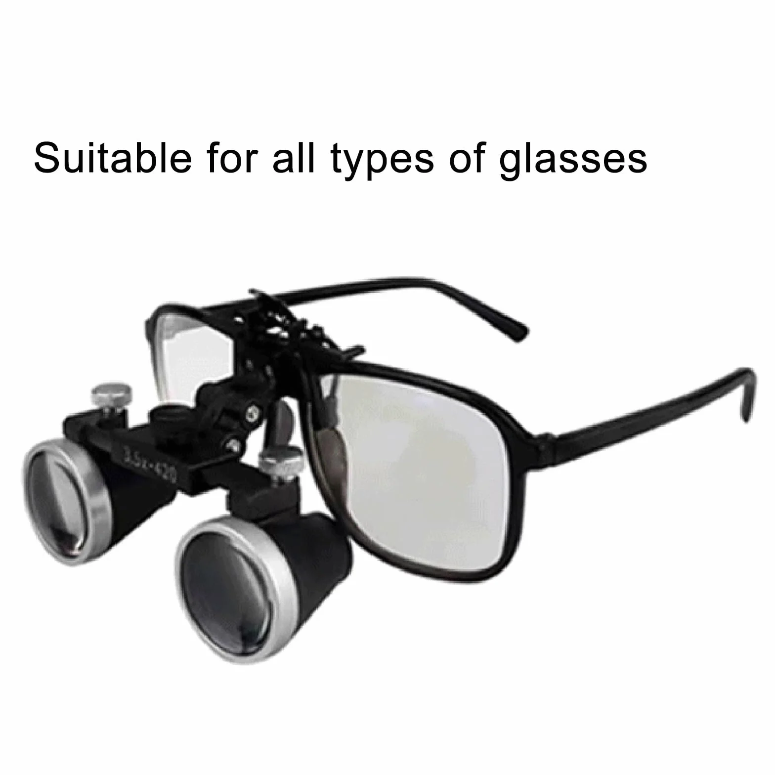 Lupas Dentales Quirúrgicas 3.5X 420mm Gafas Binoculares con Clip Lupa de Laboratorio con Estuche