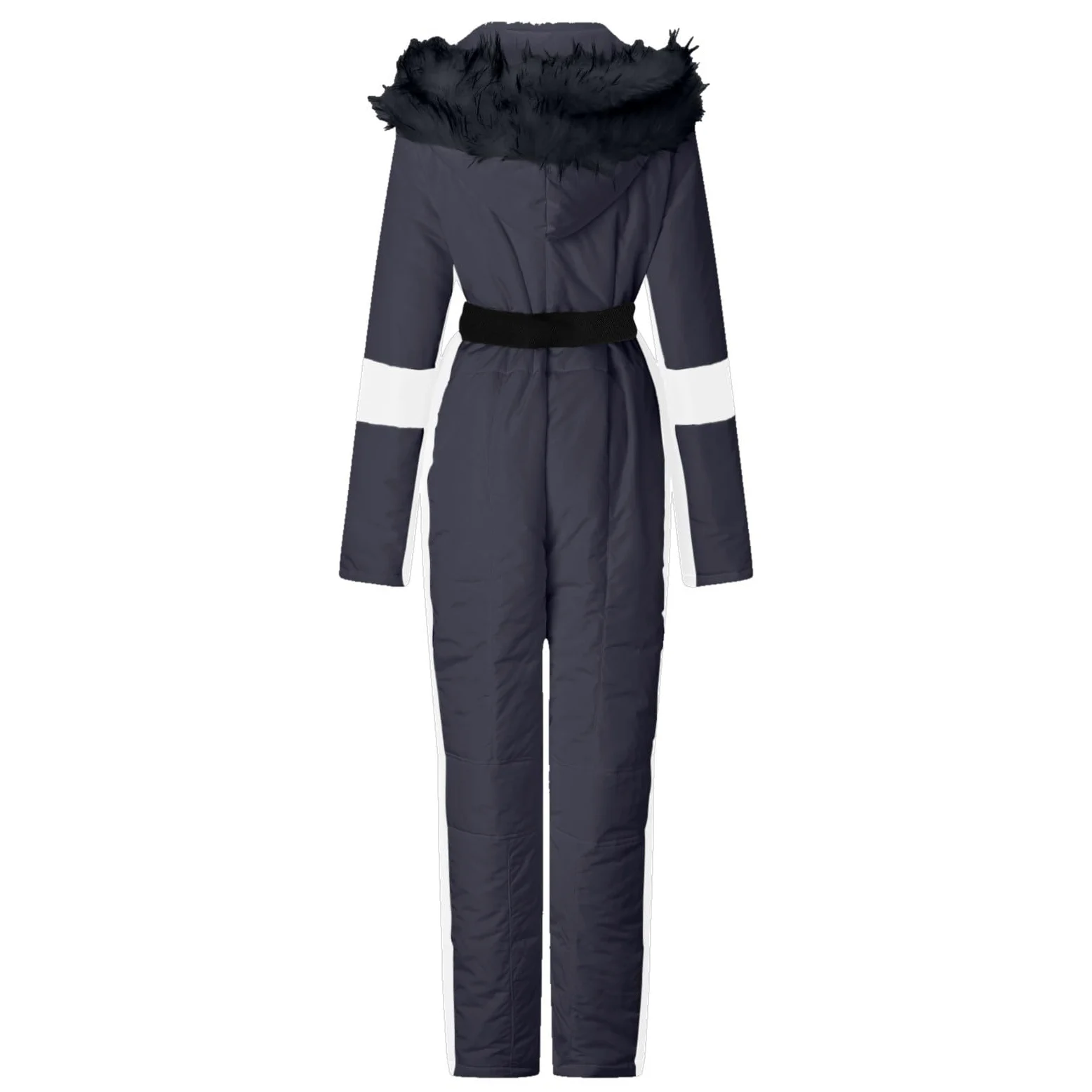 IQYU Trajes de nieve para mujer, traje de nieve cálido de una pieza, impermeable, mono de nieve, chaqueta de snowboard con capucha de piel, chaqueta de esquí softshell, ropa de esquí, tallas grandes,