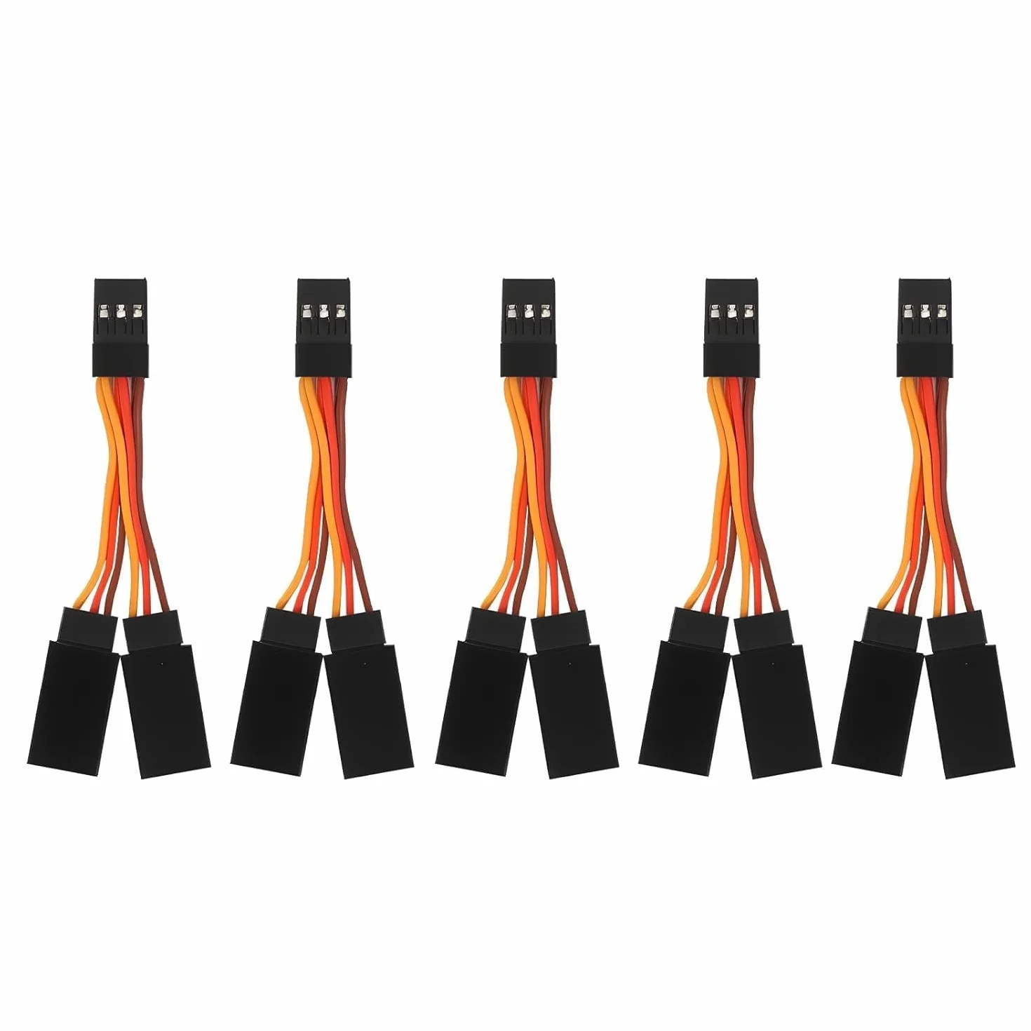 5 Unidades Cable Divisor Y para Servo 20AWG - Cable de Extensión para Receptor RC - Compatible con Futaba, JR, Hitec - 7 cm