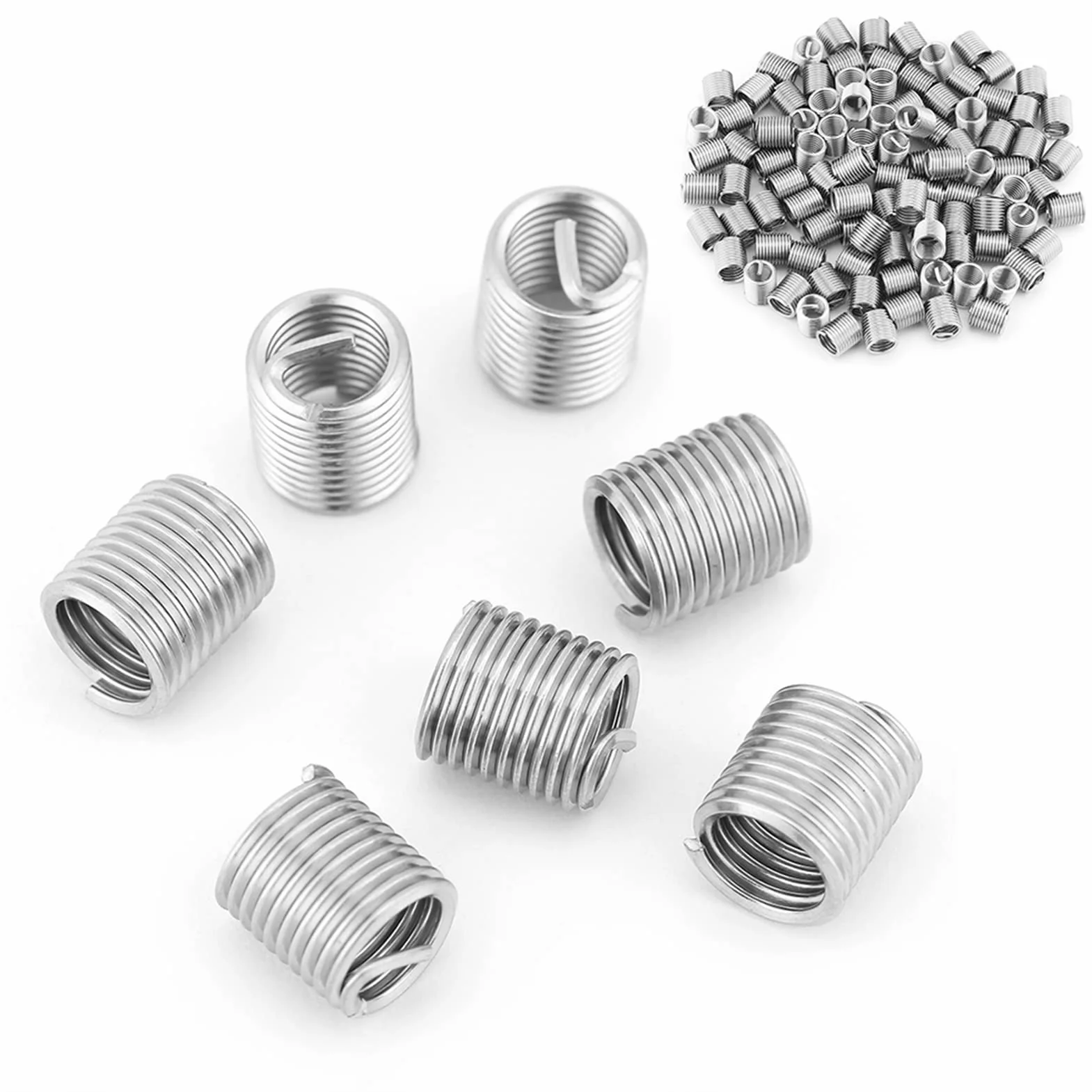 Helicoil M8 X 1,25 Acero Inoxidable 304 100 Piezas Inserto de Rosca Helicoidal 2D Longitud