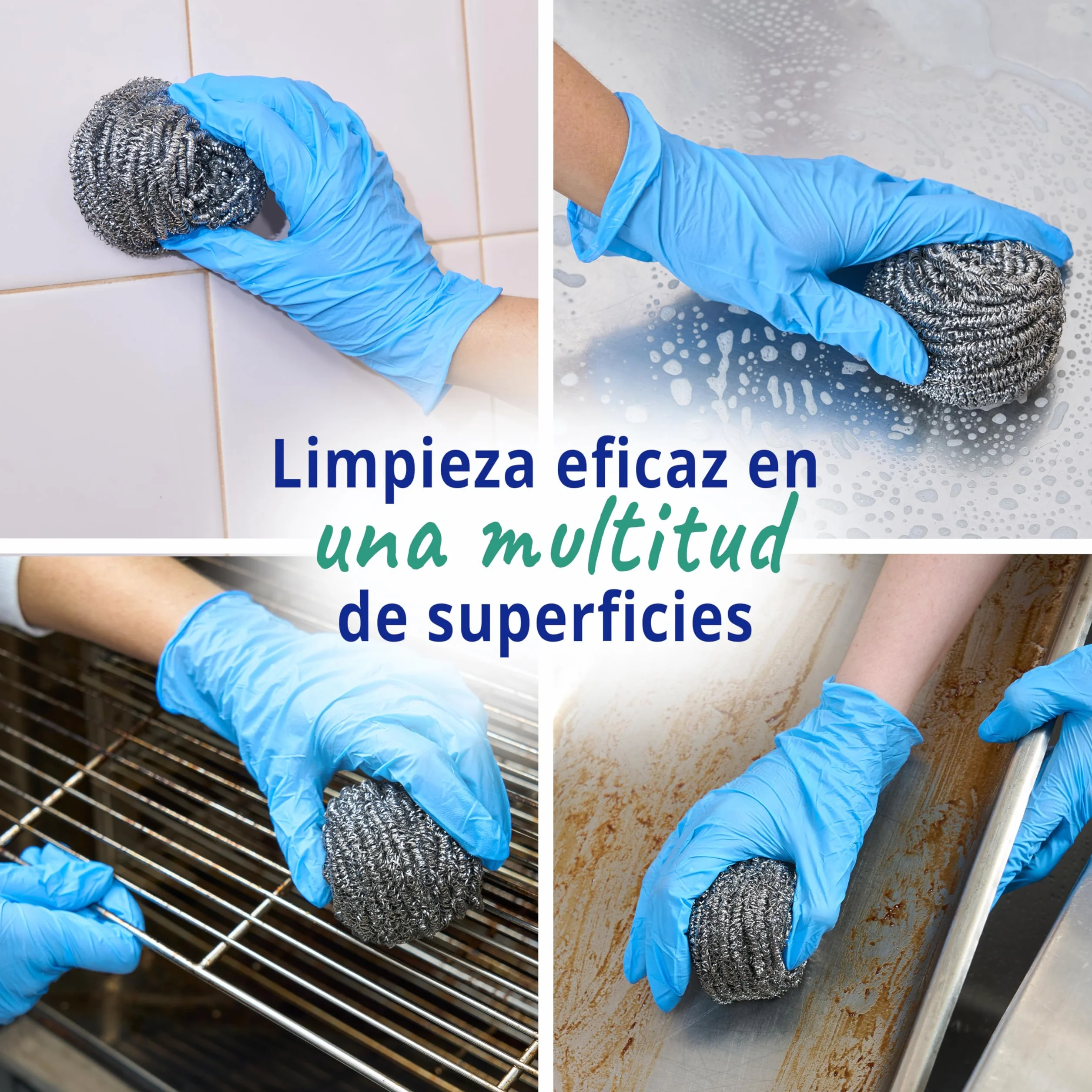 Spontex Specialist Estropajos de acero inoxidable XL Paquete de 6