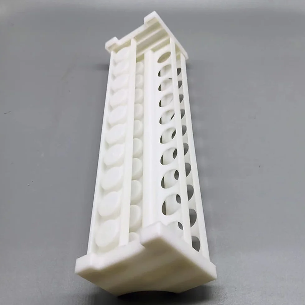 Soporte de Tubo de Ensayo de Plástico Blanco 2 Capas para 15mm Tubo de Ensayo