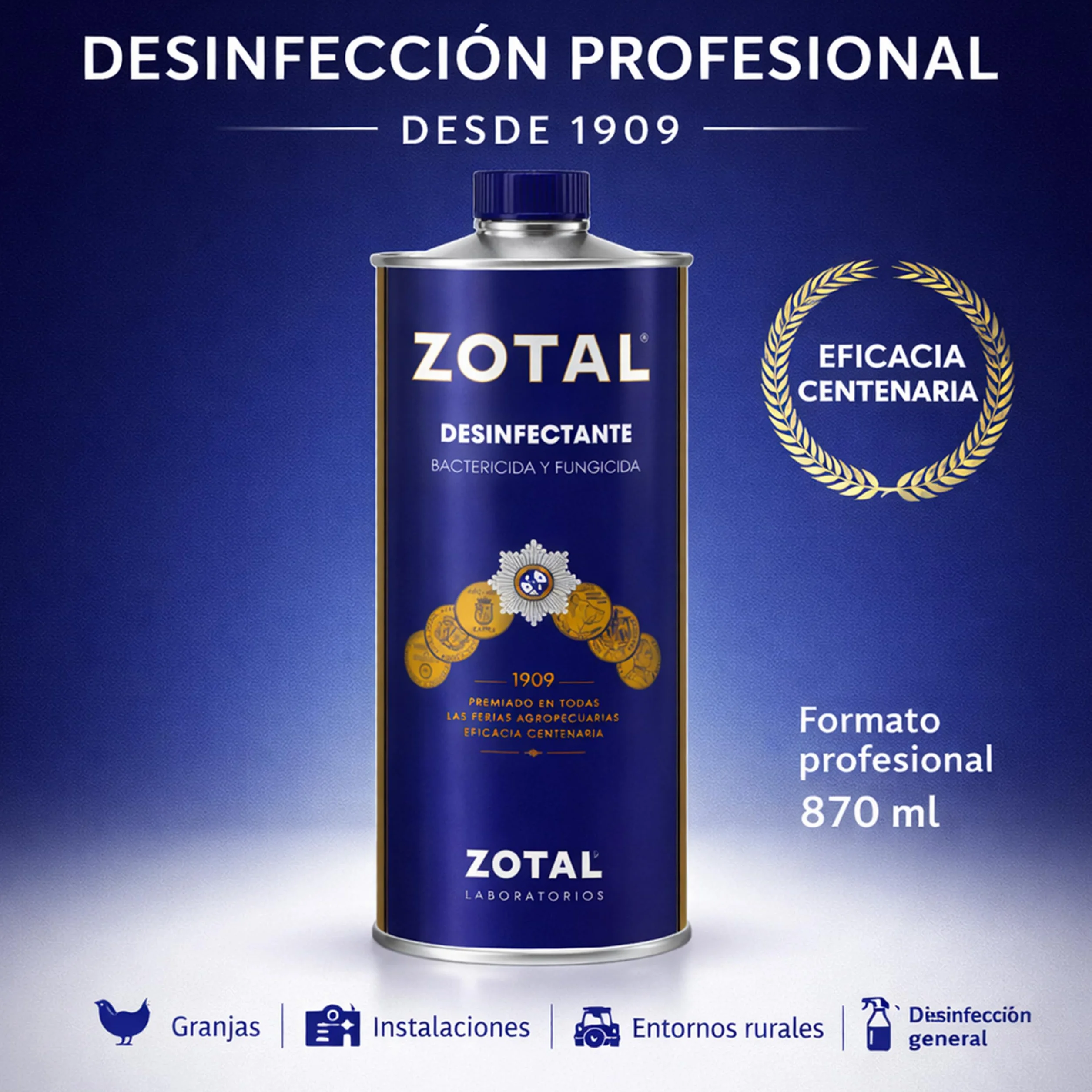 Zotal Desinfectante Microbicida Fungicida Desodorizante 870 ml