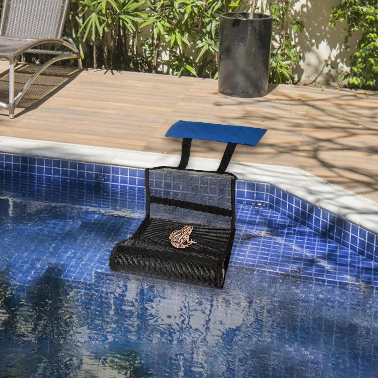 Rampa de Escape para Animales de Piscina, Rampa Flotante Plegable de Tela Oxford