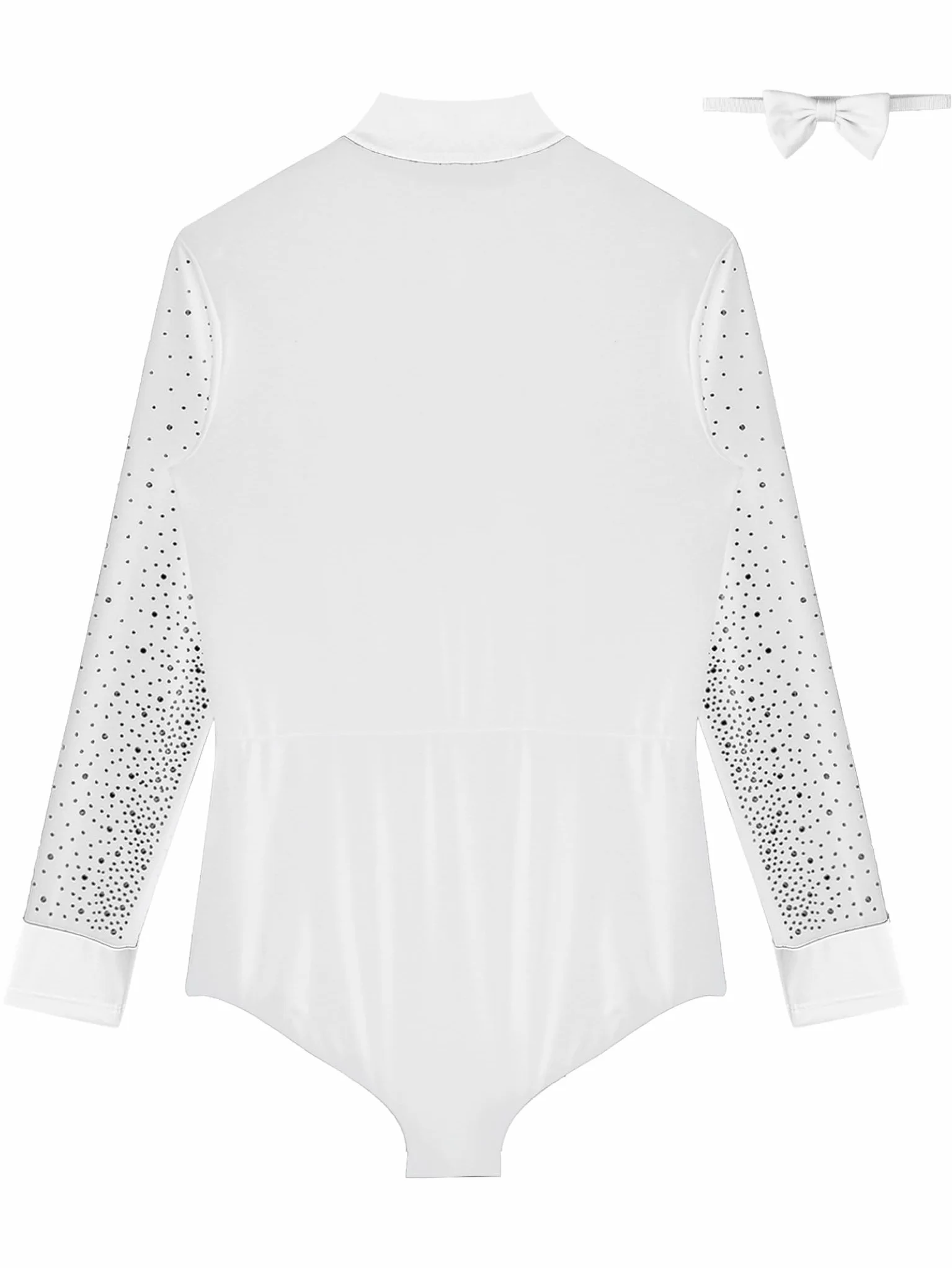 Yhong Camisa latina para hombre con diamantes de imitación, camiseta de una pieza, disfraz de danza con pajarita salsa samba chacha modernas camisetas de baile