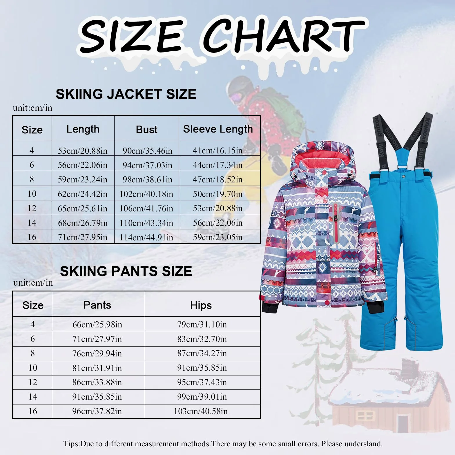 Conjunto de traje de esquí infantil de 2 piezas con capucha, traje de nieve impermeable a prueba de viento para niños y niñas, chaqueta de esquí cálida y pantalones de esquí, pixeles y