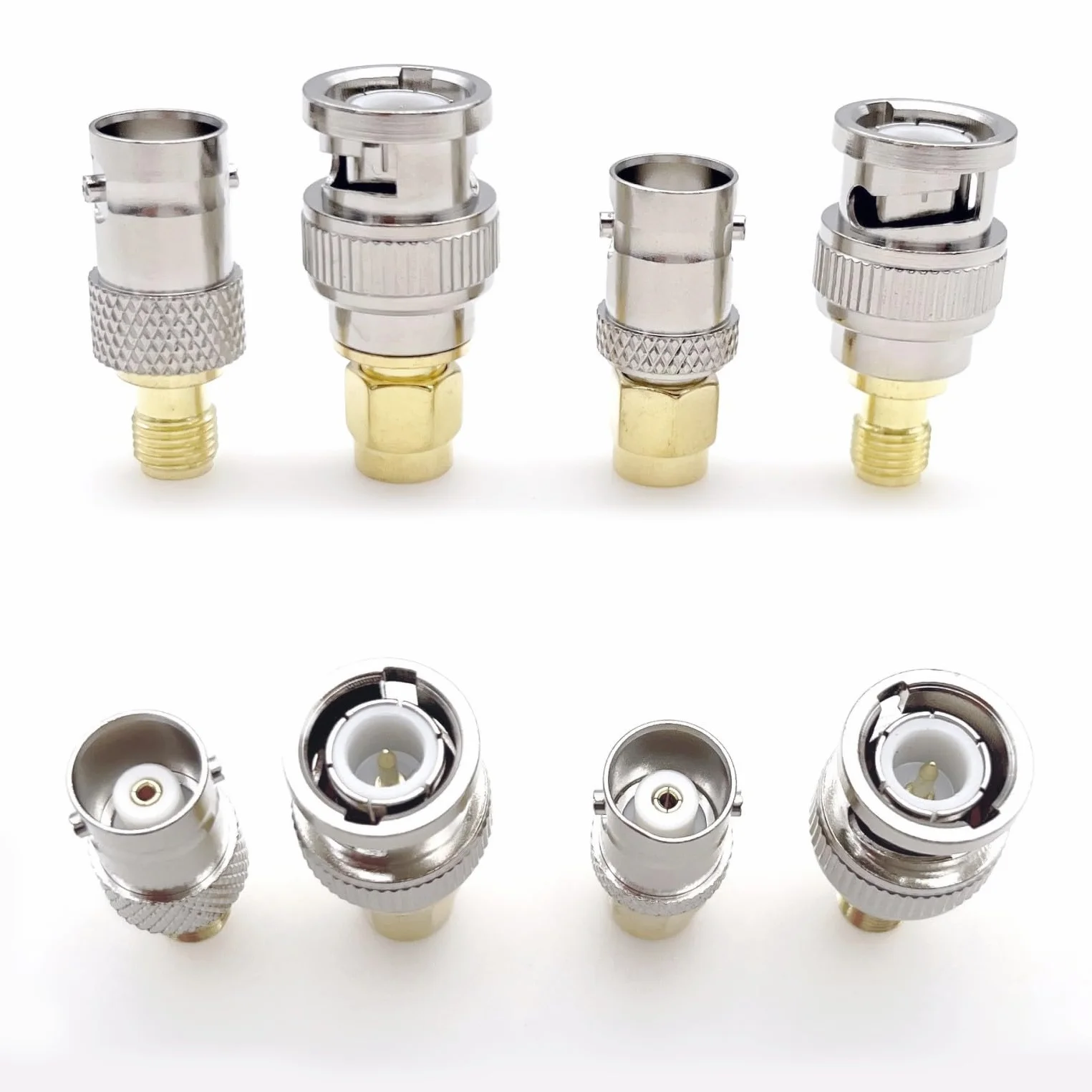 JZK Juego de 4 Conectores coaxiales SMA Macho Hembra a Adaptador BNC