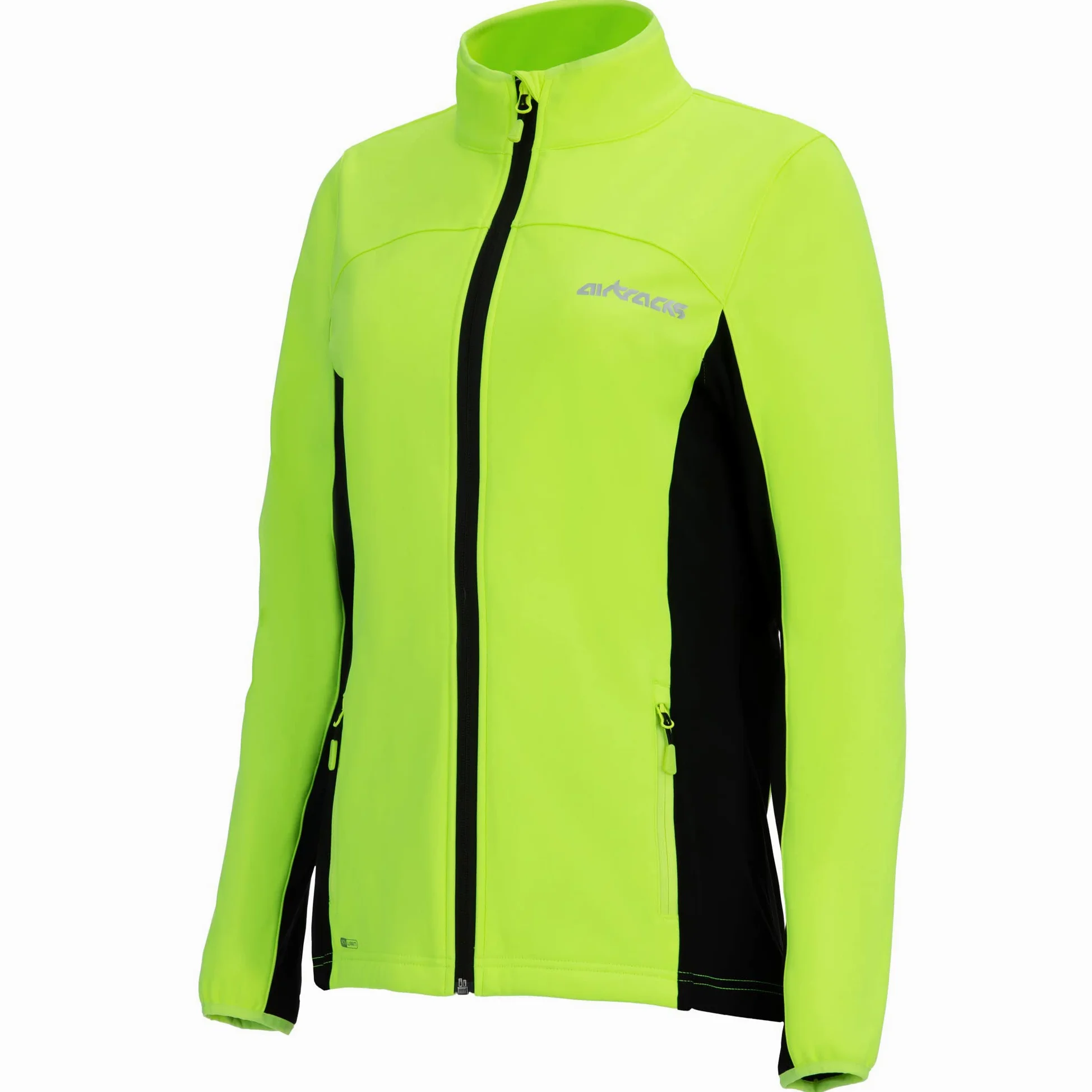 Airtracks Pro Line - Juego de ropa térmica de ciclismo para mujer, pantalón largo y chaqueta térmica Pro Line, resistente al viento, transpirable, reflectores, negro y neón., XXL