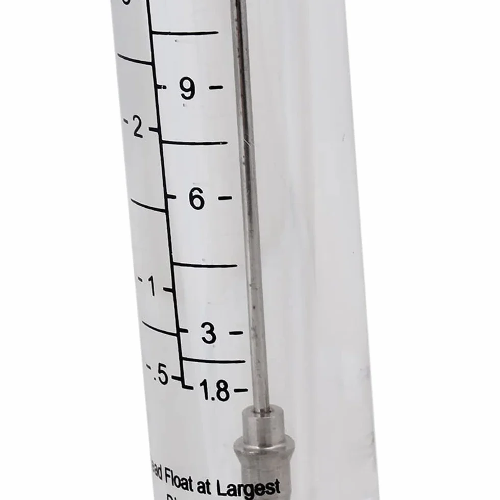 Caudalímetro LZM-15G Rotámetro tubo acrílico 0.5-5 GPM 1.8-18 LPM rosca interna 1/2 pulgada