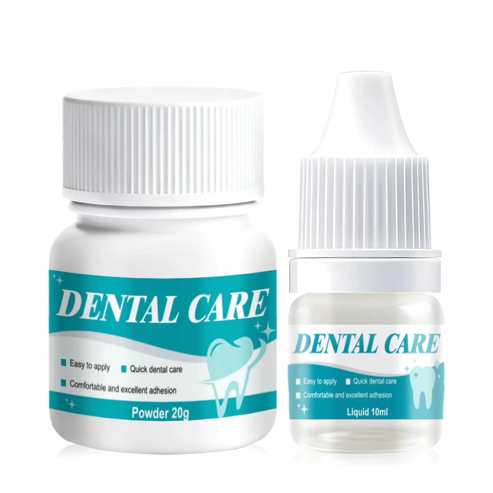 Cemento Dental Adhesivo para Caries Empastes Puentes Coronas Rellenos Secado Rápido 4 Piezas