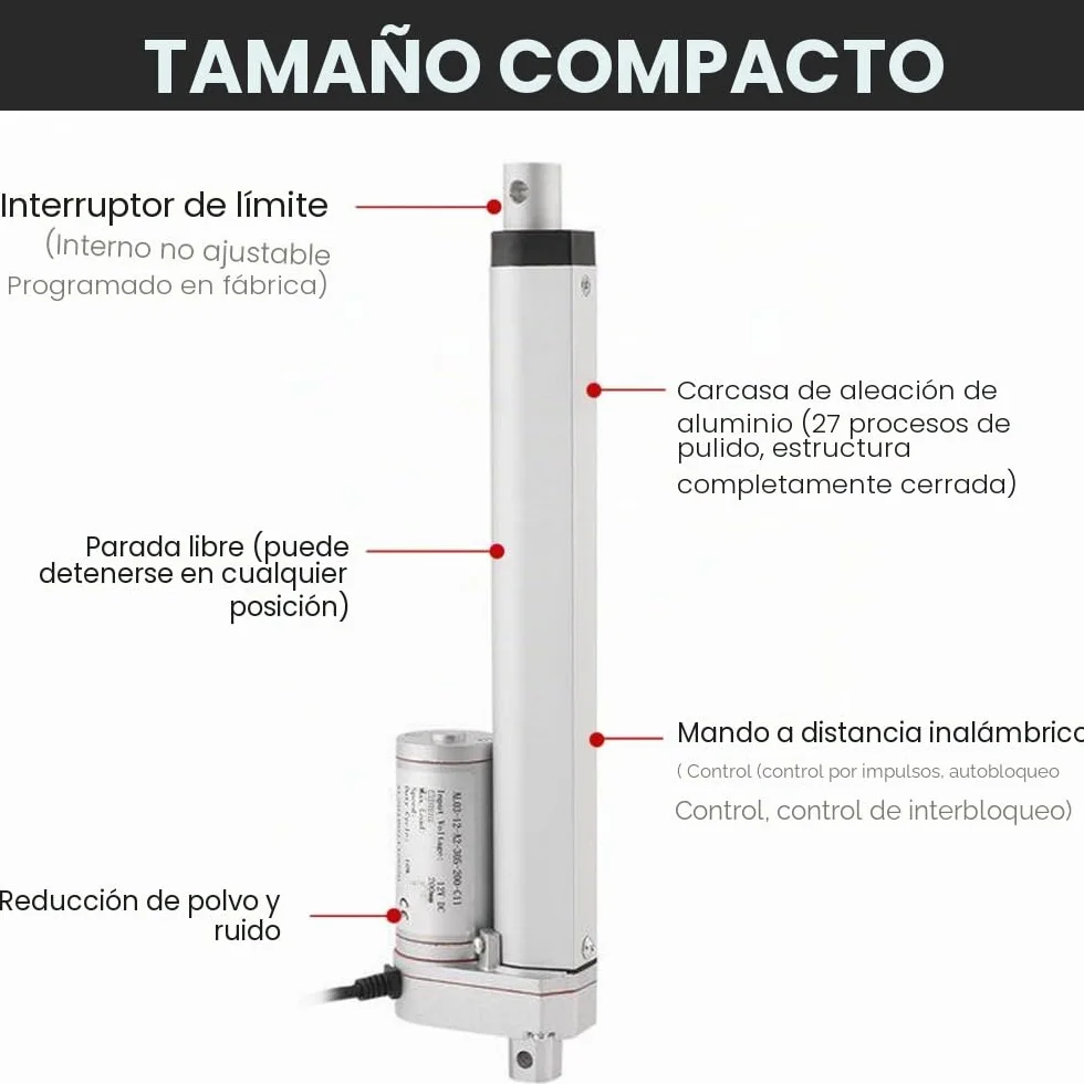DCHOUSE Actuador lineal 1000N 50mm 12V CC para puertas electrónicas médicas