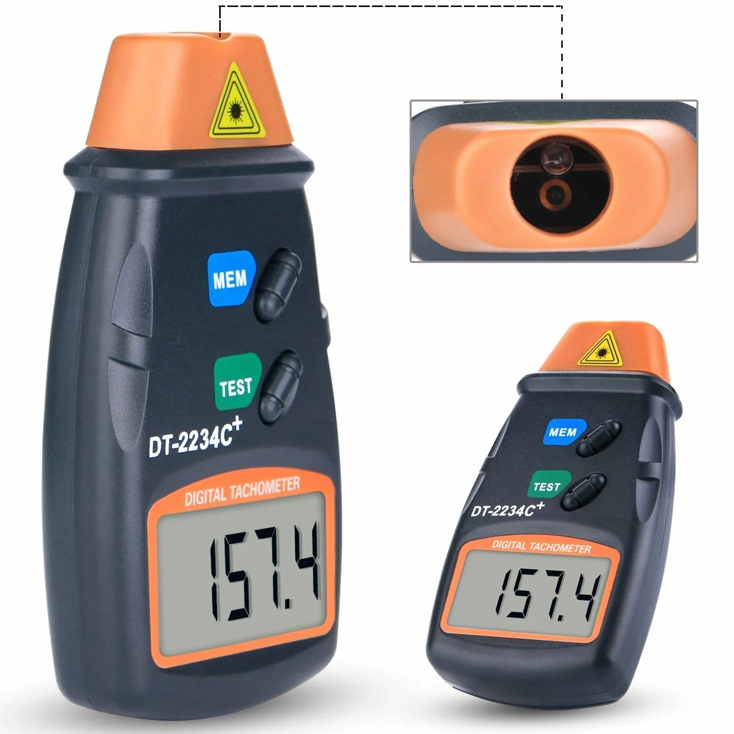 QUMOX Medidor de Velocidad Tacómetro Láser Digital LCD Sin Contacto