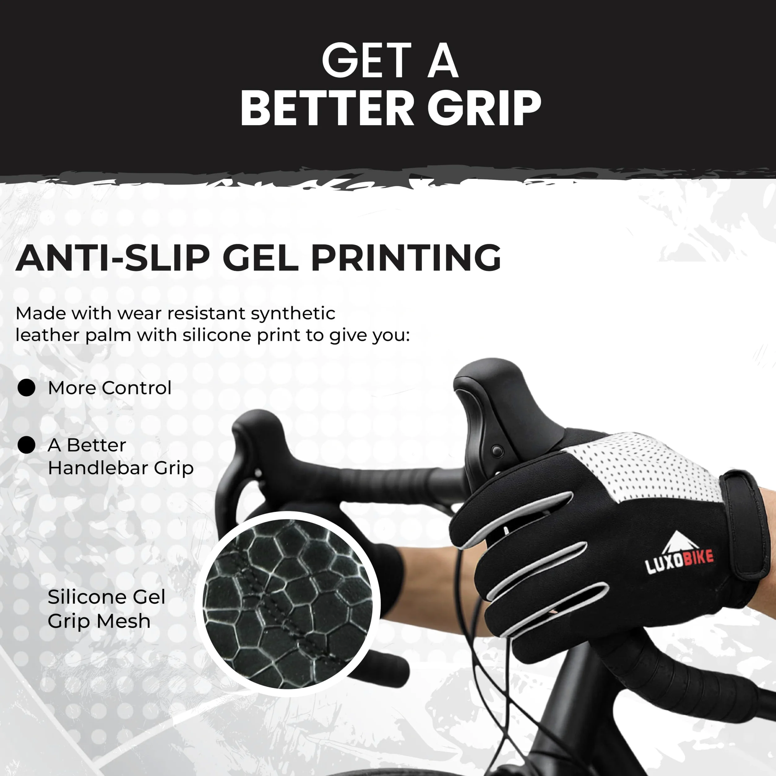 Guantes de ciclismo para mujer, ligeros, transpirables, con absorción de golpes, guantes deportivos de dedo completo con pantalla táctil, guantes de bicicleta de carretera para hombre