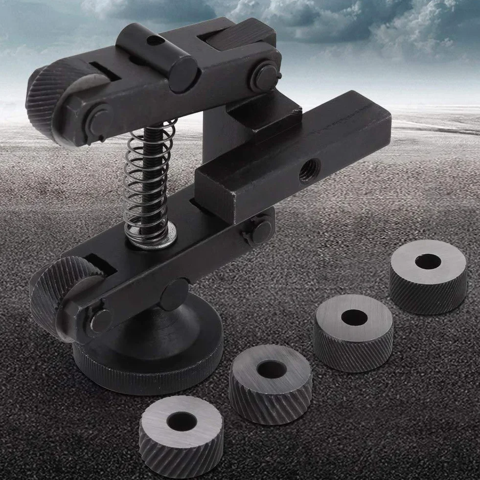 Juego de Moleteado de Doble Rueda, Acero Ajustable, 0.8mm/1.2mm Ruedas Lineales