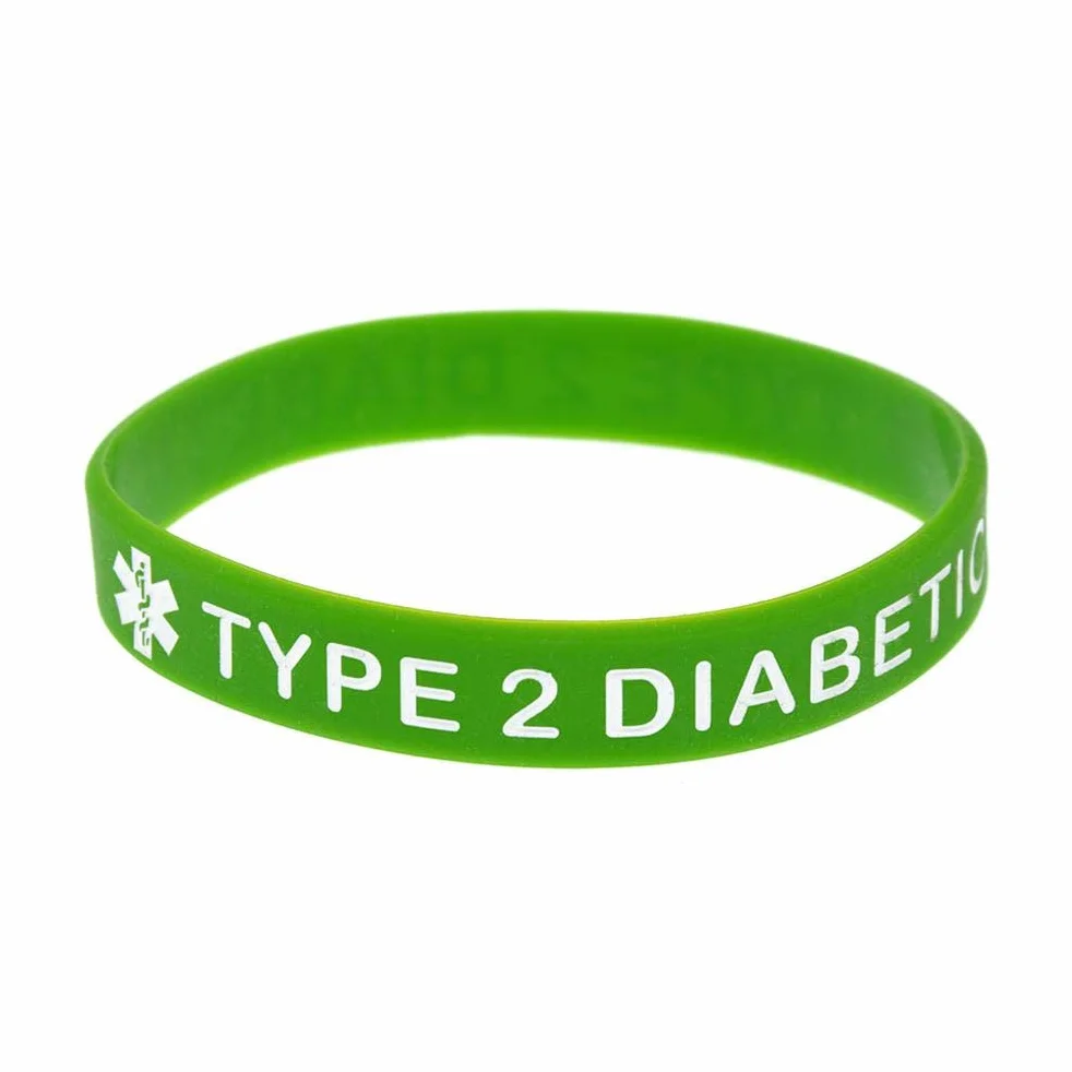 Pulseras de silicona para diabetes tipo 2, paquete de 5