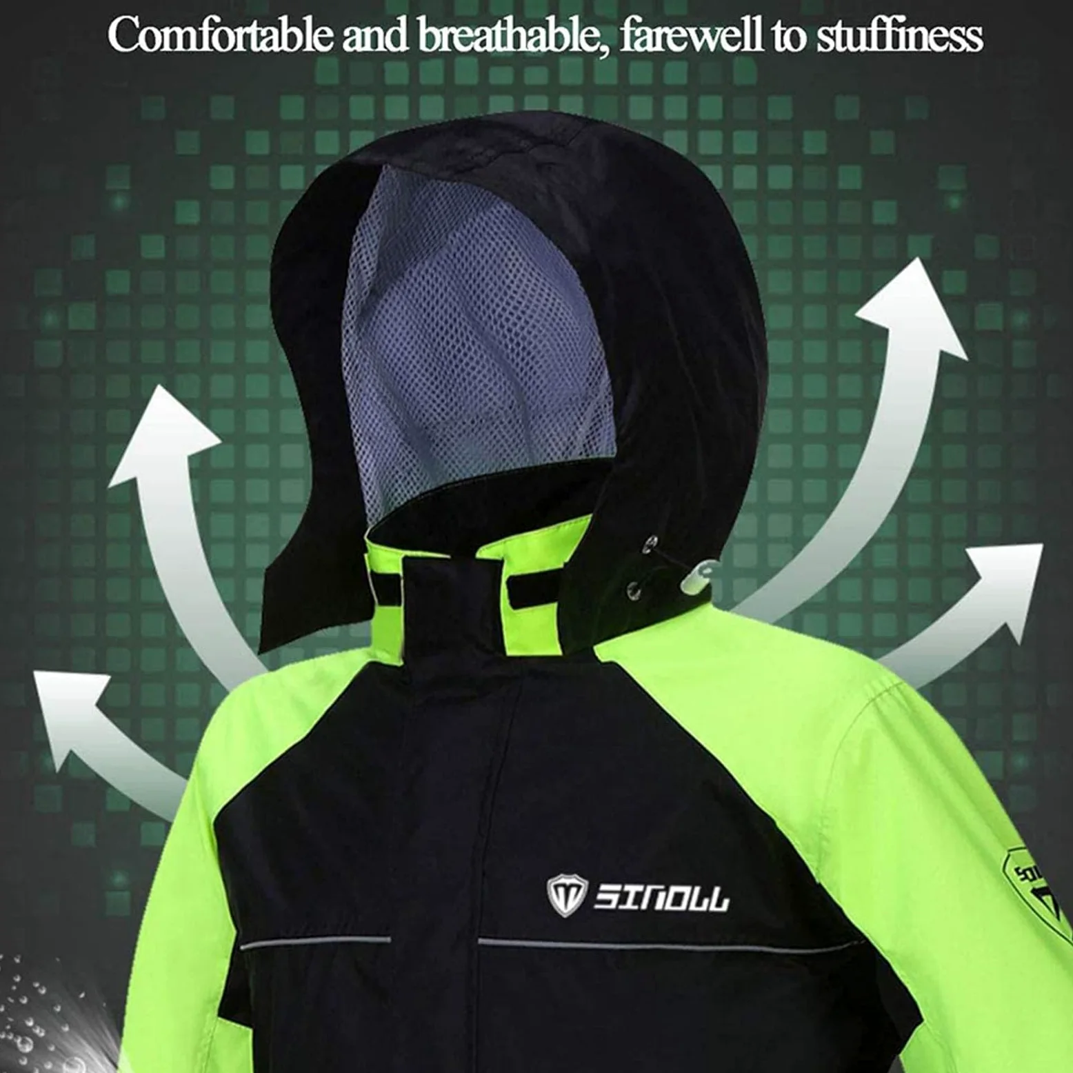 Traje De Lluvia (Chaqueta + Pantalón), 100% Impermeable, Trabajo Al Aire Libre Chaqueta De Lluvia Y Pantalón Unisex Ropa De Lluvia con Capucha para Todos Los Deportes Granja Pesca Motocicleta (Color