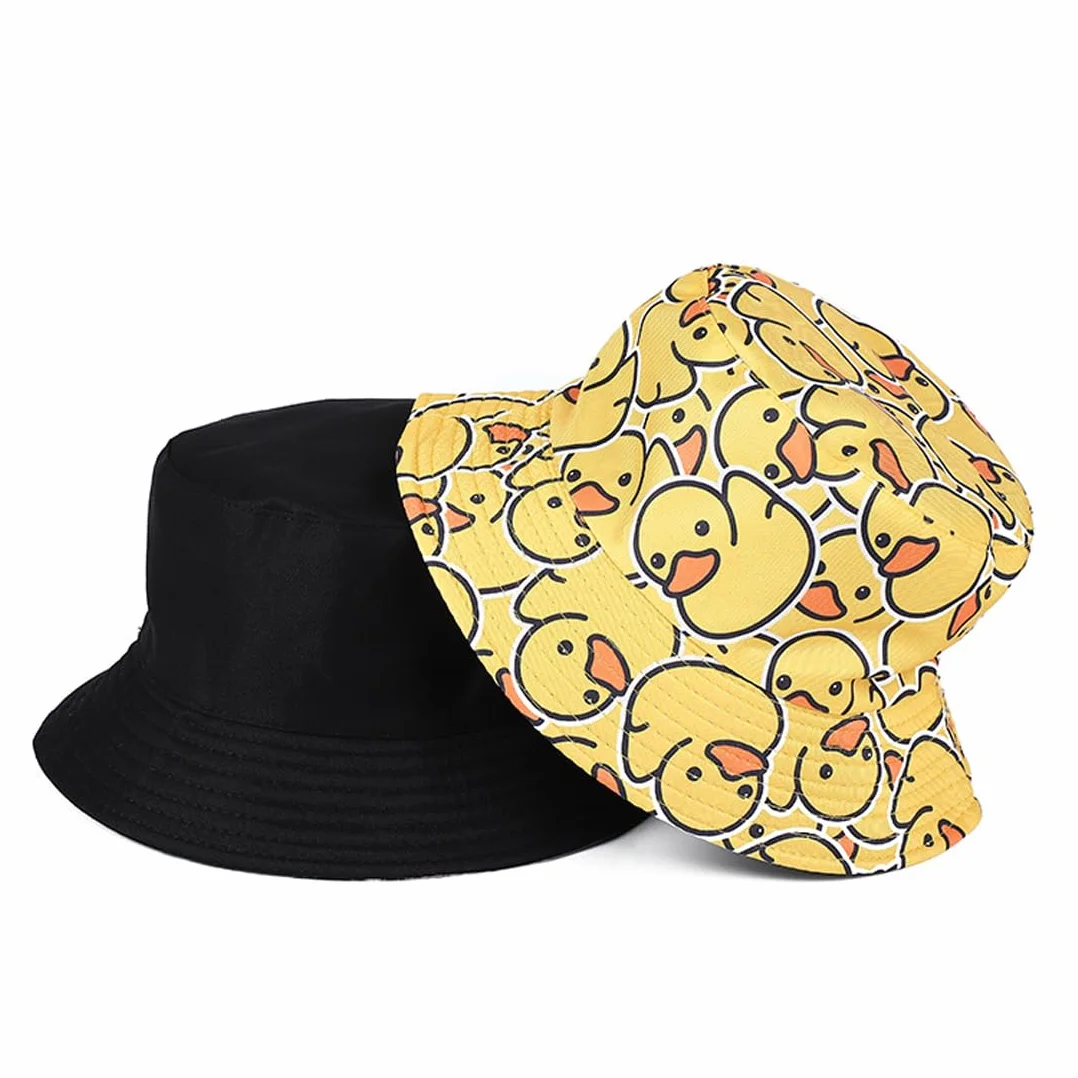 Gorro de pescador con estampado de patos – Gorro bucket reversible para mujeres y hombres, divertido accesorio para festivales, gorro de pesca para ocio y verano