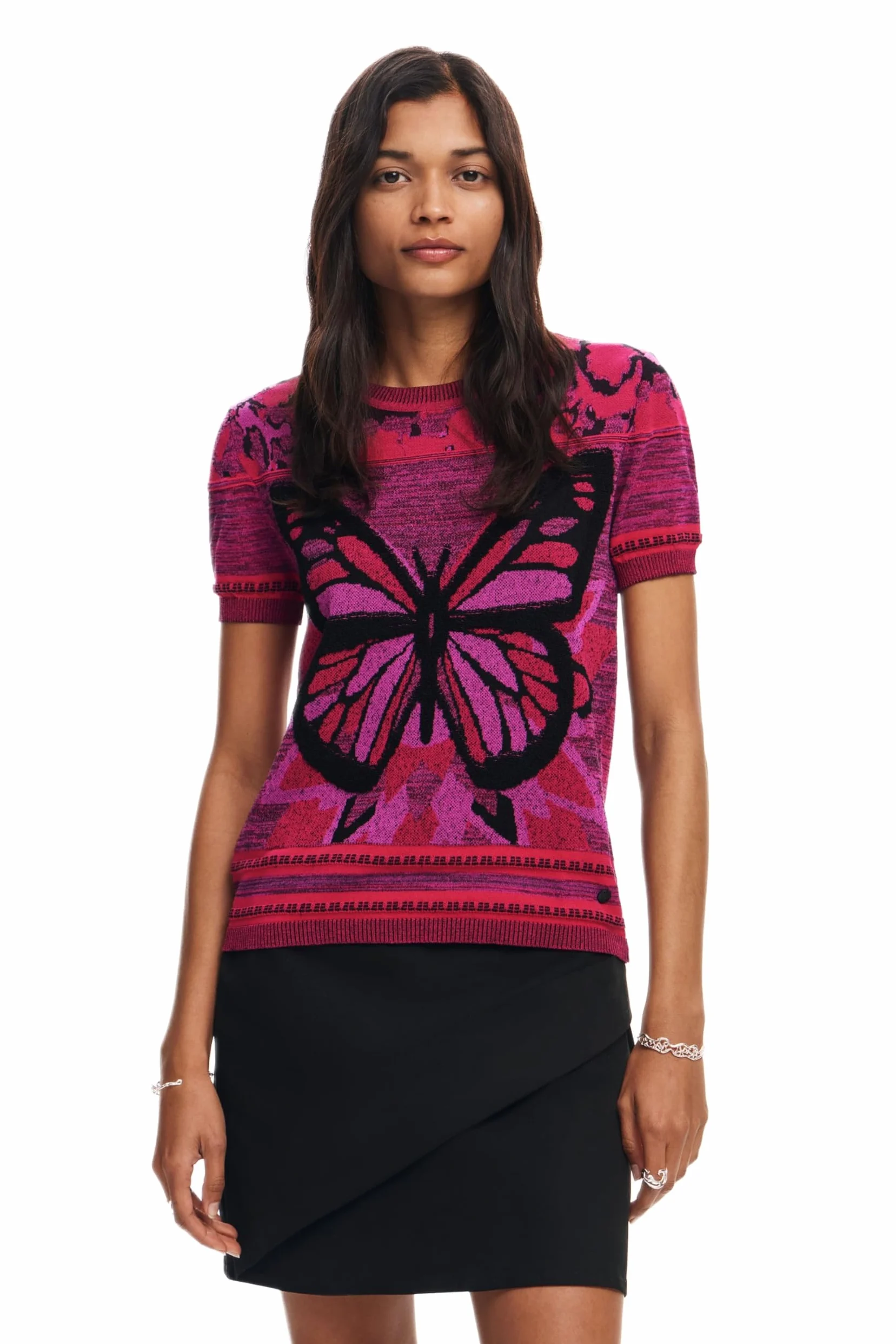 Desigual Camiseta de Manga Corta de Punto para Mujer Camiseta Mujer