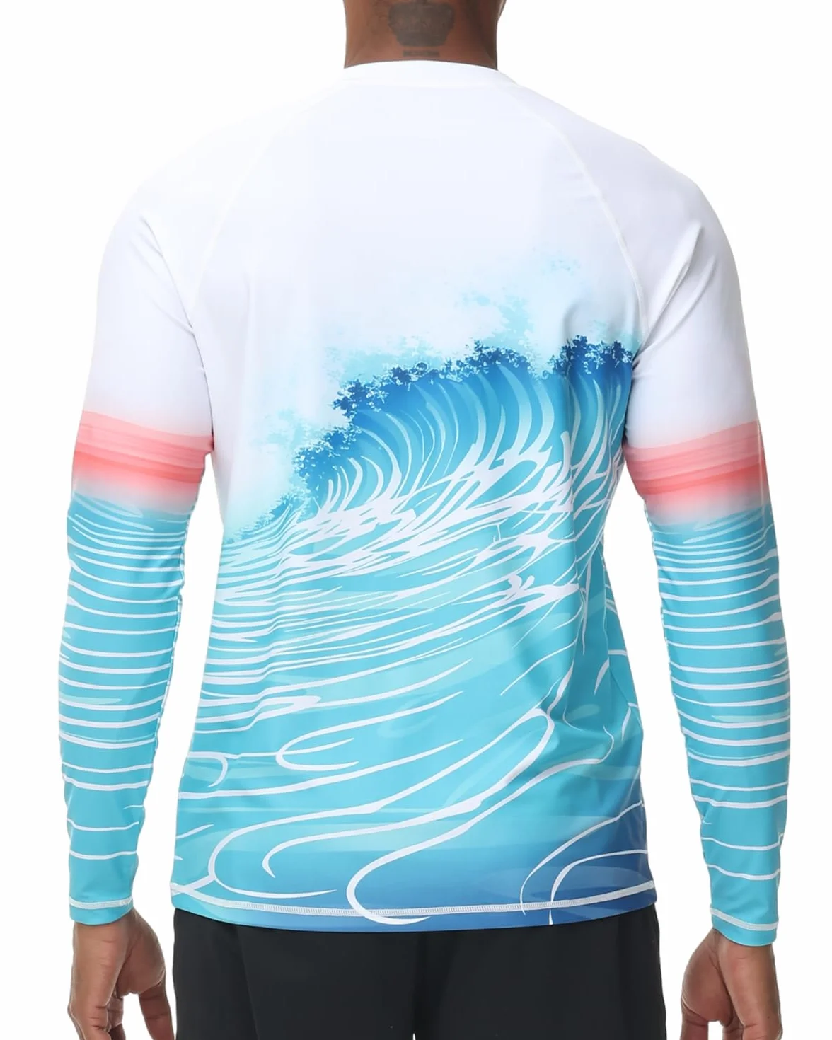 VAYAGER Camisetas de baño para Hombre UPF 50+ Rash Guard Manga Larga Protección UV Pesca