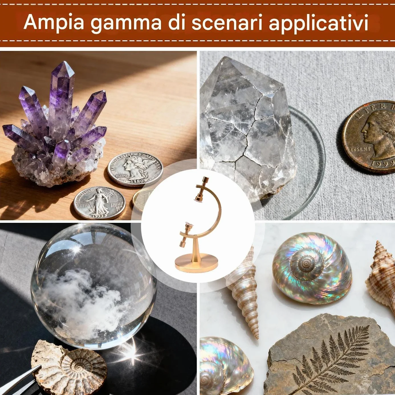 Expositor ajustable para minerales con clip acolchado, soporte de muestras fósiles piedras preciosas
