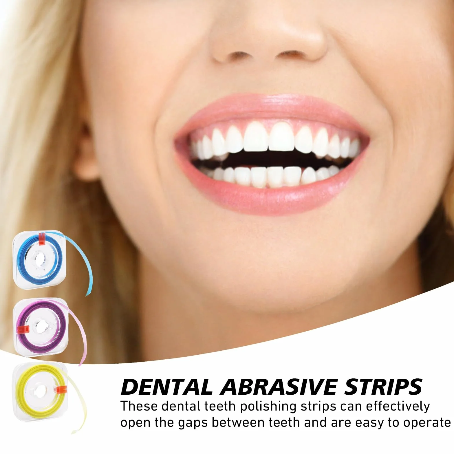 SNONESIY Papel de Lija Dental 4 mm x 6 m, Tiras de Pulido Dental para Espacios Intermedios, Eliminador de Sarro
