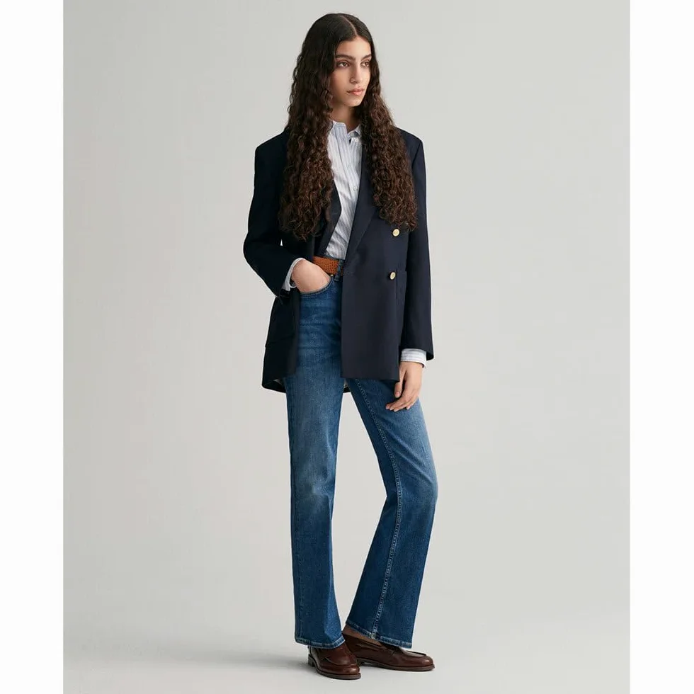 GANT Reg Classic Poplin Striped Shirt Camisa Mujer