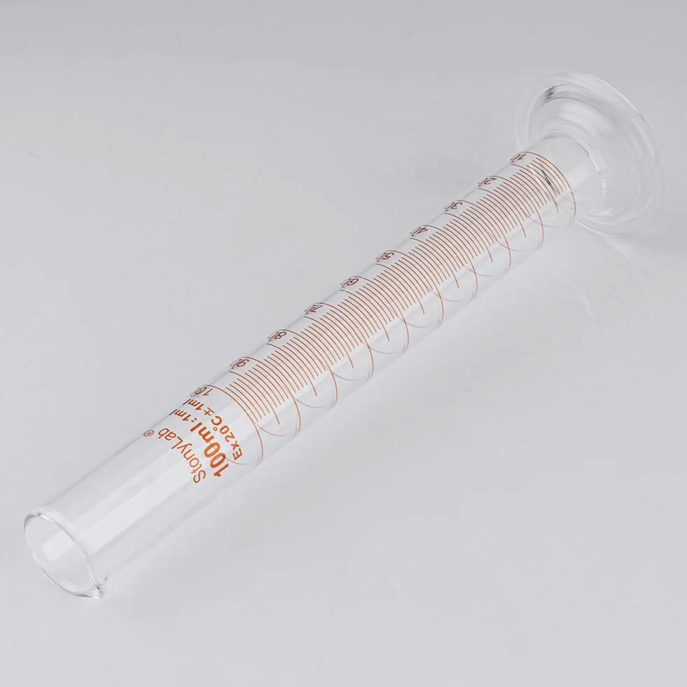Vidrio Cilindro Graduado 100 ml Borosilicato Pared Pesada Medición