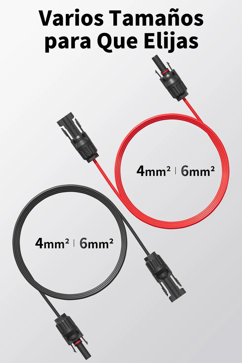Cable Solar 4mm²/6mm² IP67 Kit Adaptador Fotovoltaico 5M