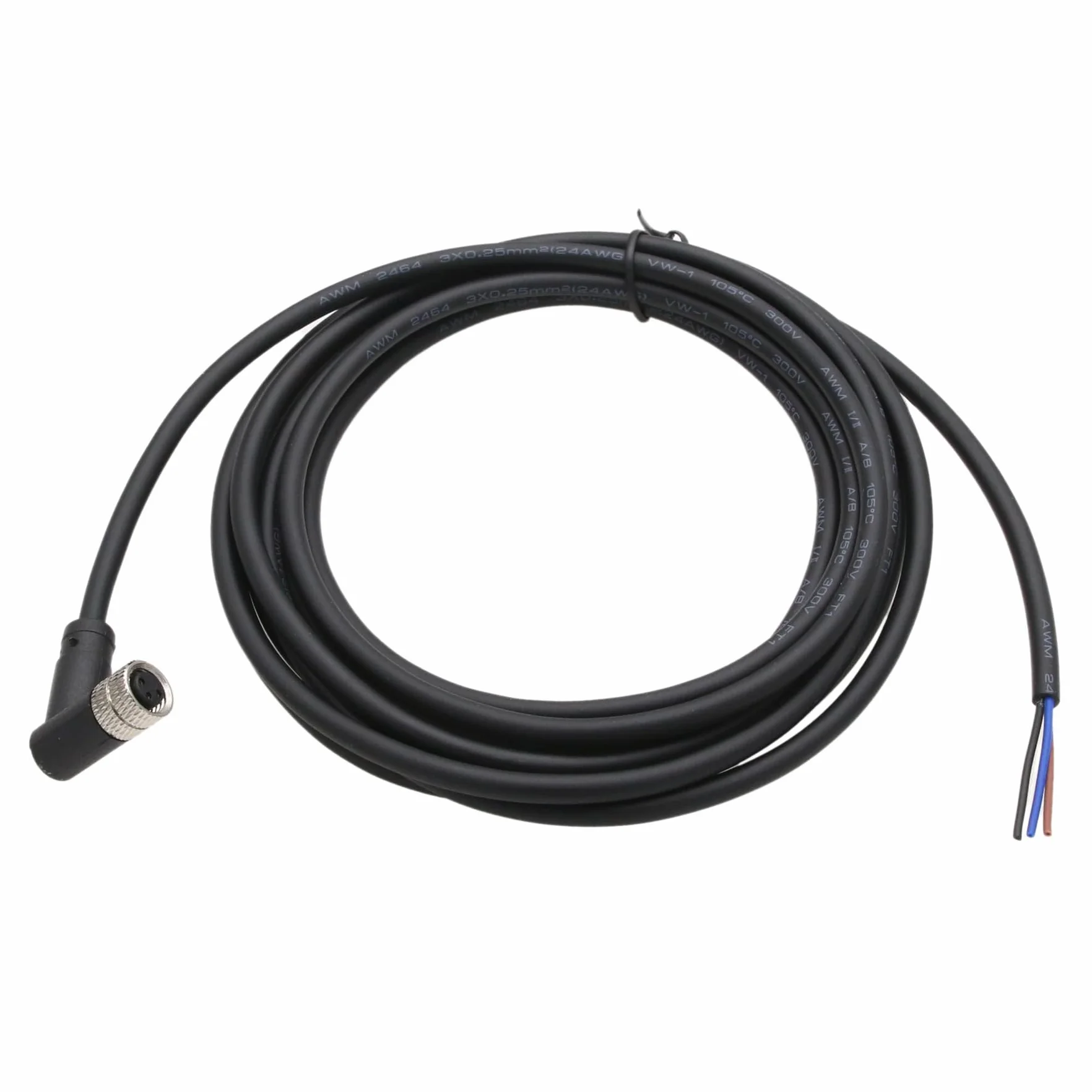 HangTon Cable de alimentación M8 hembra 3 pines sensor actuador blindado PVC 3m para Banner Baumer Turck SICK Omron