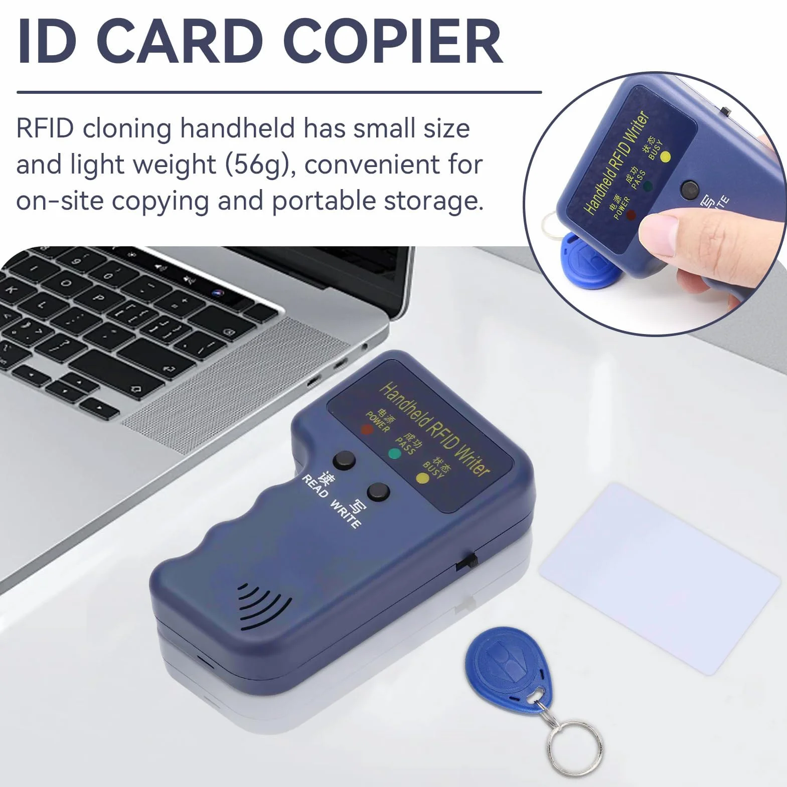 Clonador Duplicador R-FID de Tarjeta de Proximidad 125 kHz con Llavero y Tarjetas