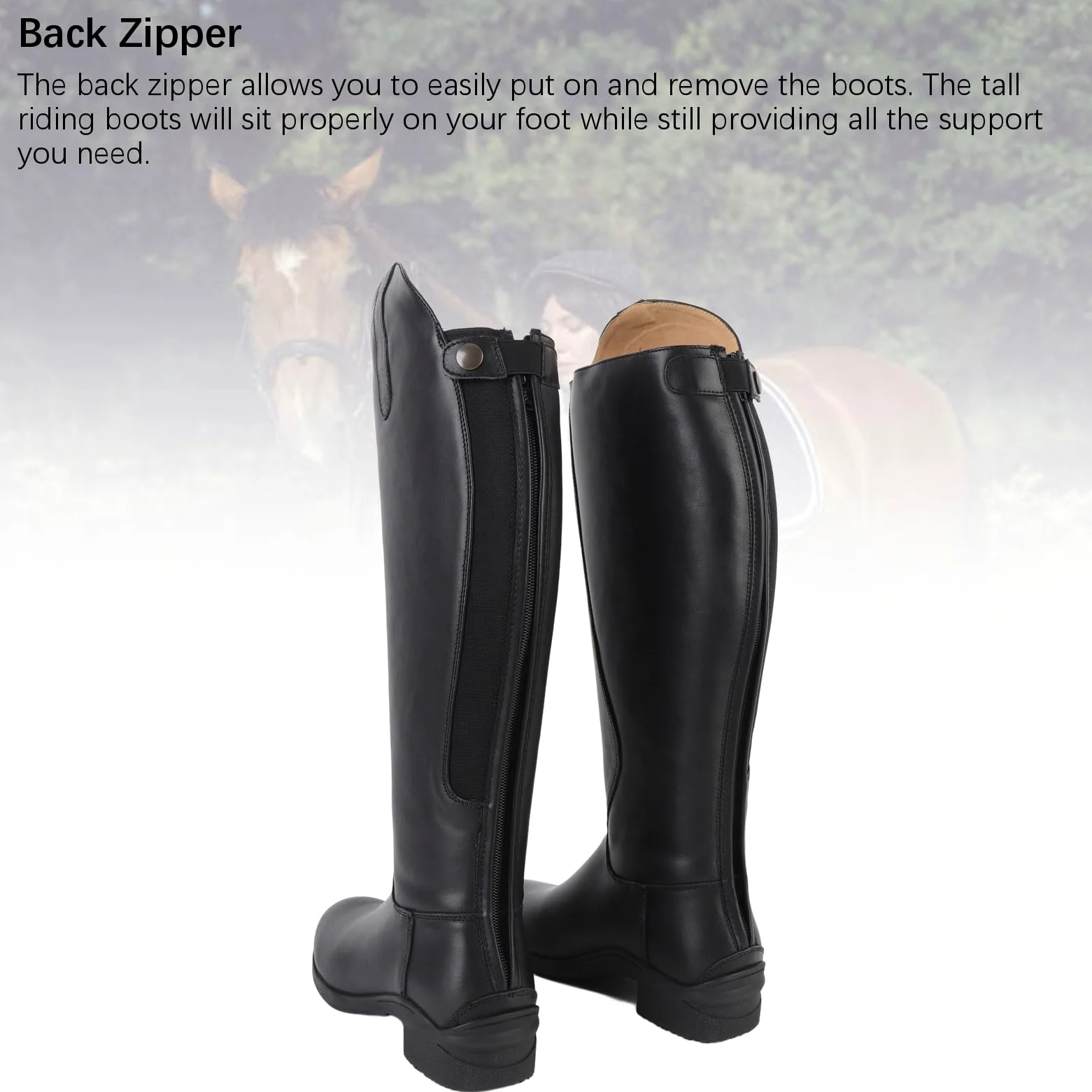 Botas de Montar Ecuestres, Botas de Montar Altas Unisex de Cuero Eva para Entrenamiento
