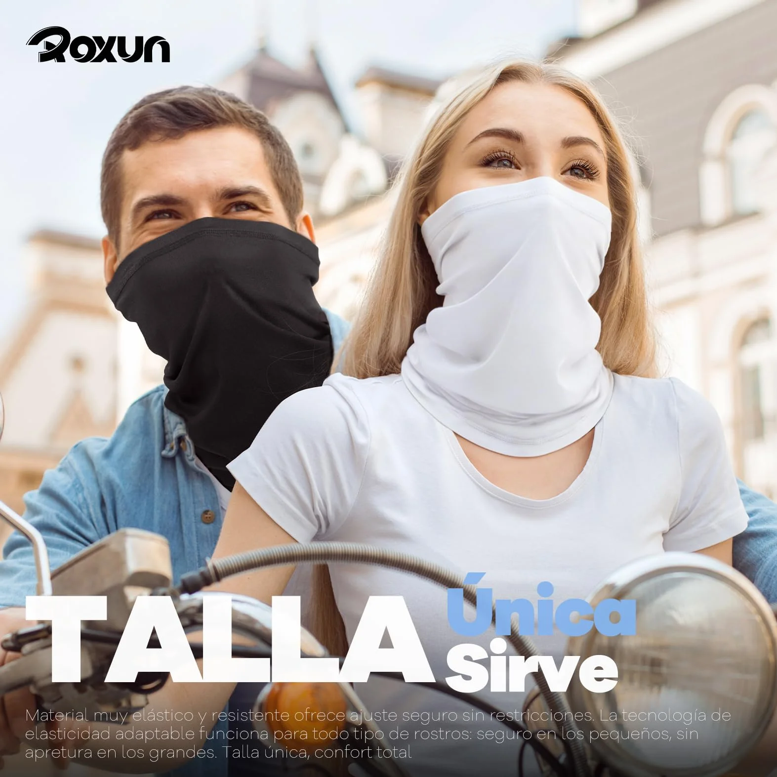 ROXUN 4 Piezas Braga de Cuello, Bandana Transpirable Refrescante Protección UV, Bufanda Multifuncional para Hombre y Mujer, Ideal para Moto y Verano