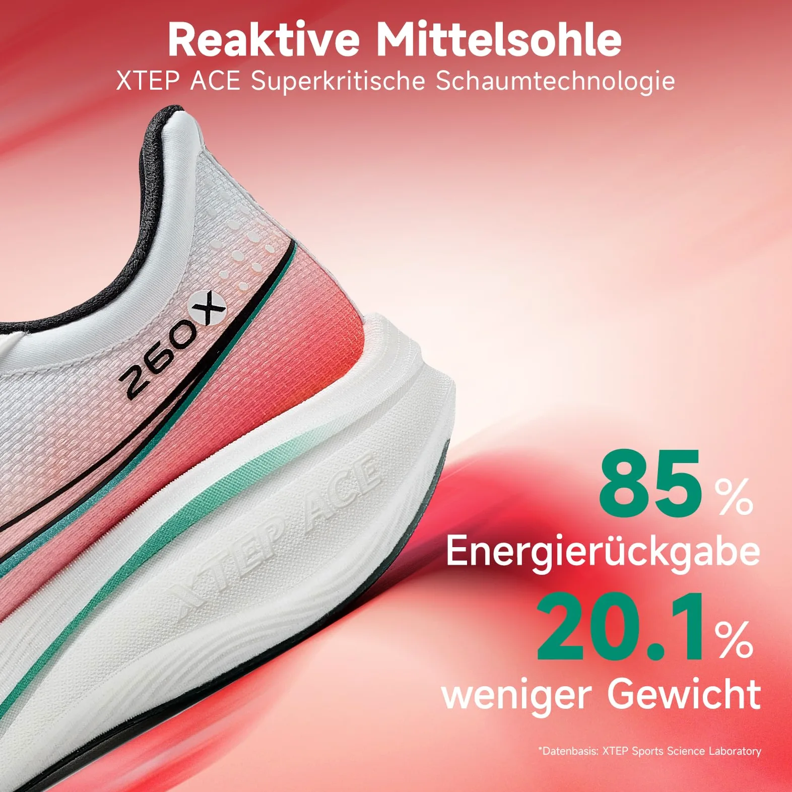 XTEP Zapatillas de correr para hombre 260X, zapatillas de maratón mejoradas con 85% de amortiguación, entrenamiento de carreras, placa de carbono ligera, zapatillas de competición, amortiguadas