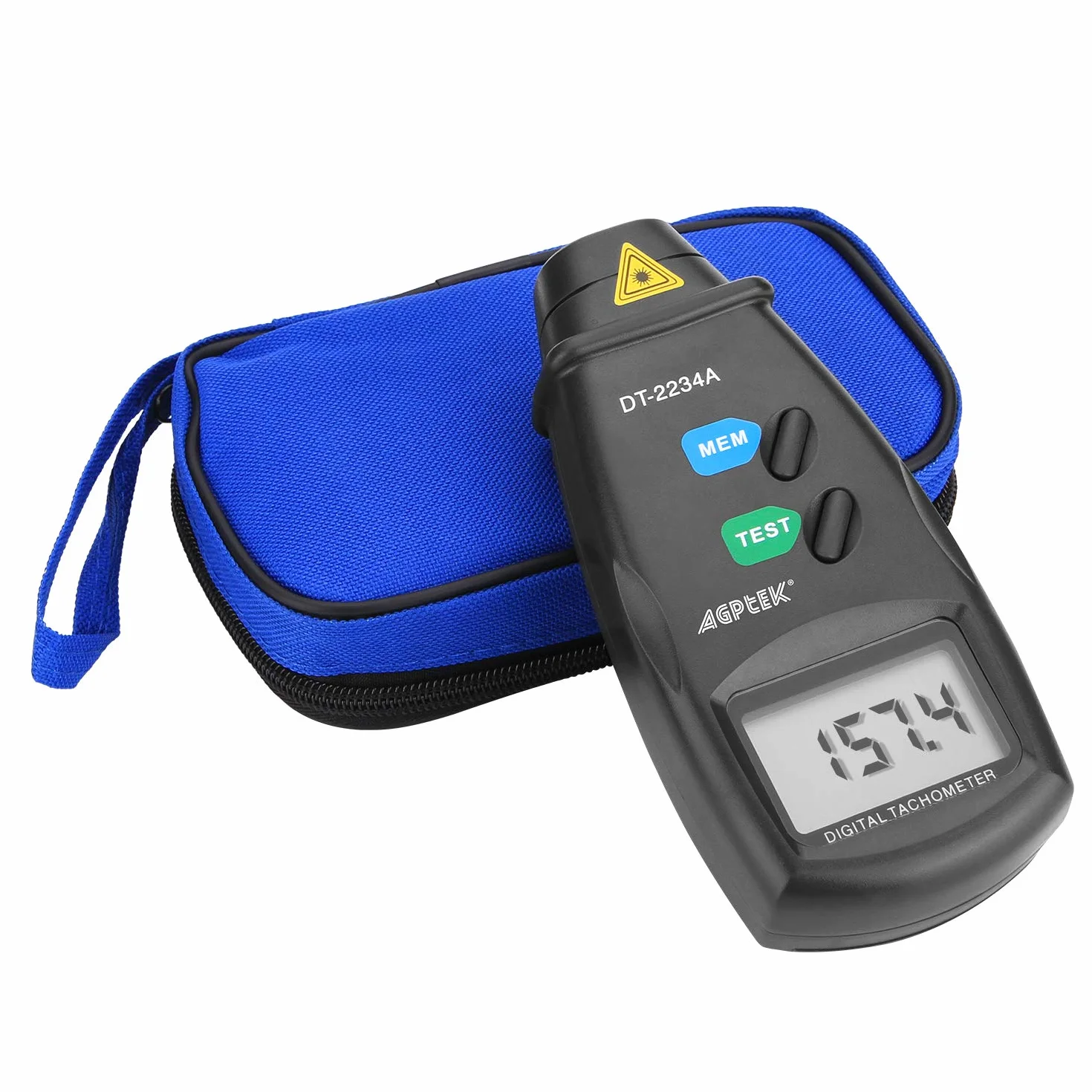 FITNATE 20713A Tacómetro Digital RPM, Medidor de Velocidad sin Contacto, 2,5~99 999 RPM con Baterías y Cinta Reflectante