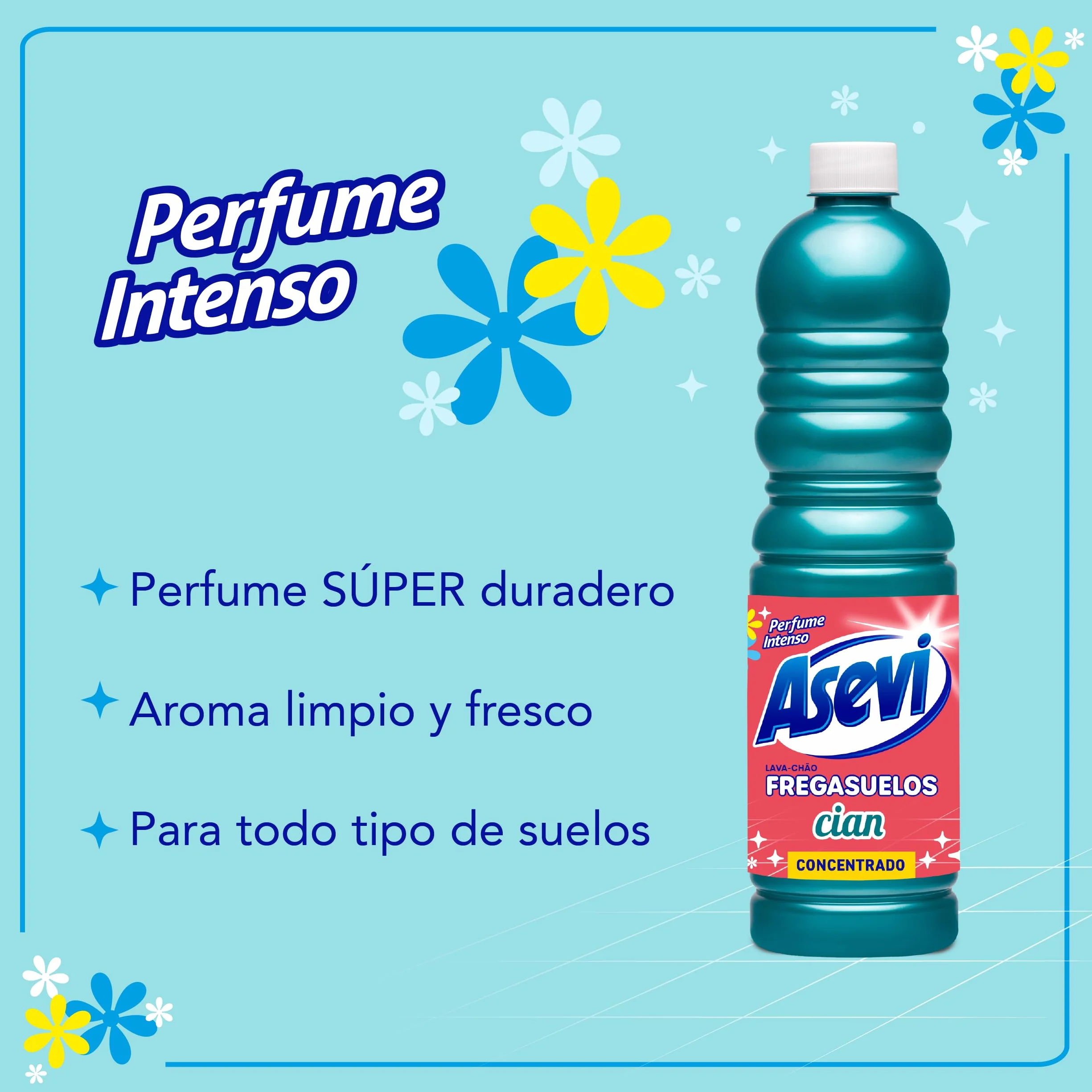 Asevi Fregasuelos Concentrado Aroma Flores Blancas pH Neutro 12 x 1 Litro